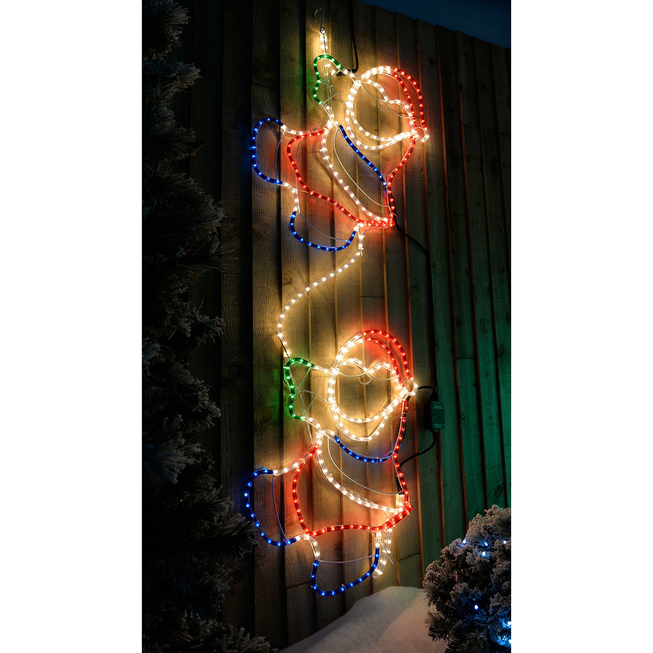 WeRChristmas Animated Climbing Santa Rope Light Silhouette Christmas