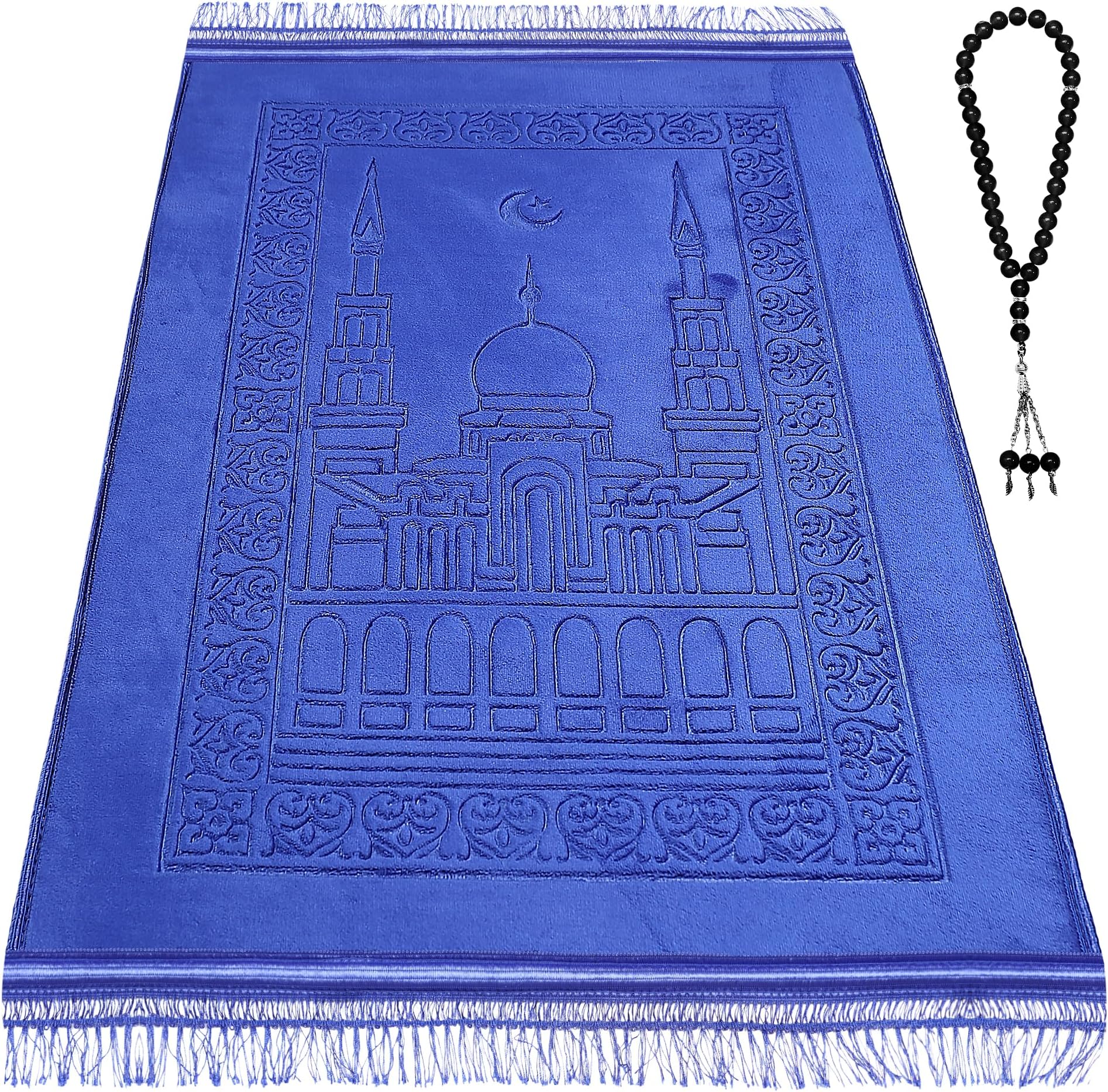 Muslim Prayer mat Extra Soft and Thick Padded Rug for Eid Travel Ramadan Islamic Gift and Great for Knees and Forehead