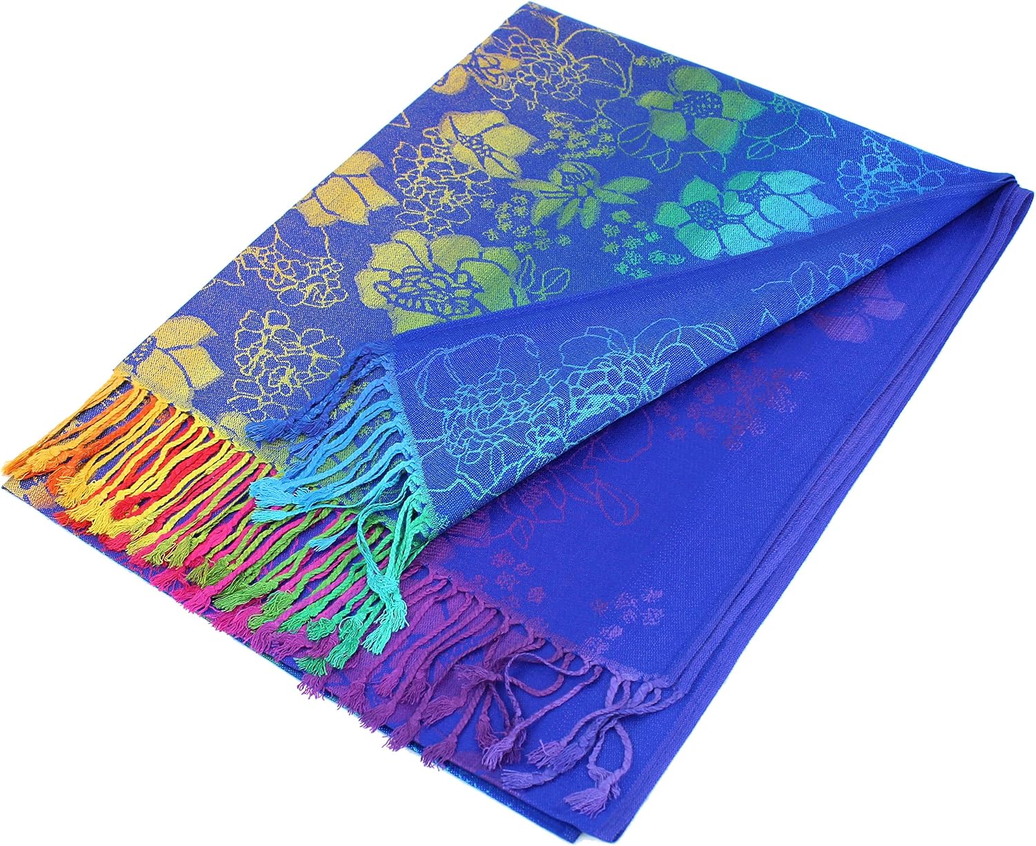 Rainbow Pashmina Colorful Silky Tropical Colorful Exotic Pashmina Wrap Shawl Scarf