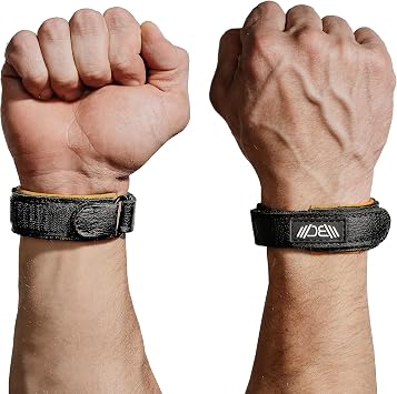 WARM BODY COLD MIND Slim Leather Wrist Wraps - Premium Low Profile Leather Wrist Support for Gym, Cross Training, Snatch, Jerk & Overhead Squat Lightweight Wrist Support for Mobility & Comfort