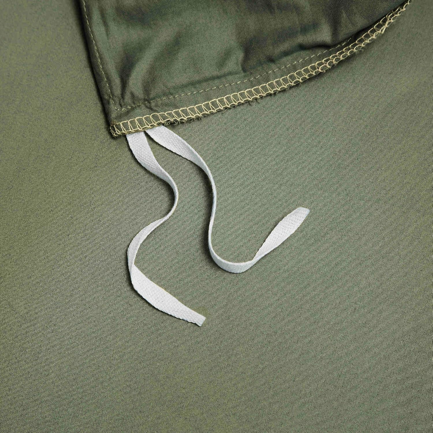 Olive Green Cotton Duvet Cover Set King 100% Long-Staple Cotton Sateen Bedding Set, Soft Breathable Smooth Organic Pure Cotton Plain Comforter Cover, Luxury Minimalist Bedroom Decor for All Season