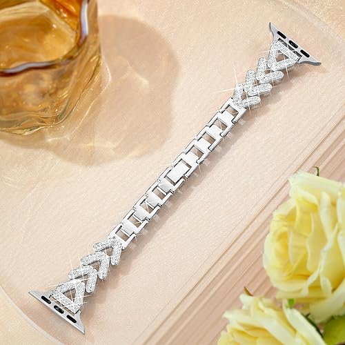 Miniatura 6 de Melyis Correa de lujo compatible con correas de Apple Watch para mujer de 1.732 in, 1.772 in, 1.654 in, 1.929 in, Series 9, 8, SE, 7, 6, 5, 4, 3,