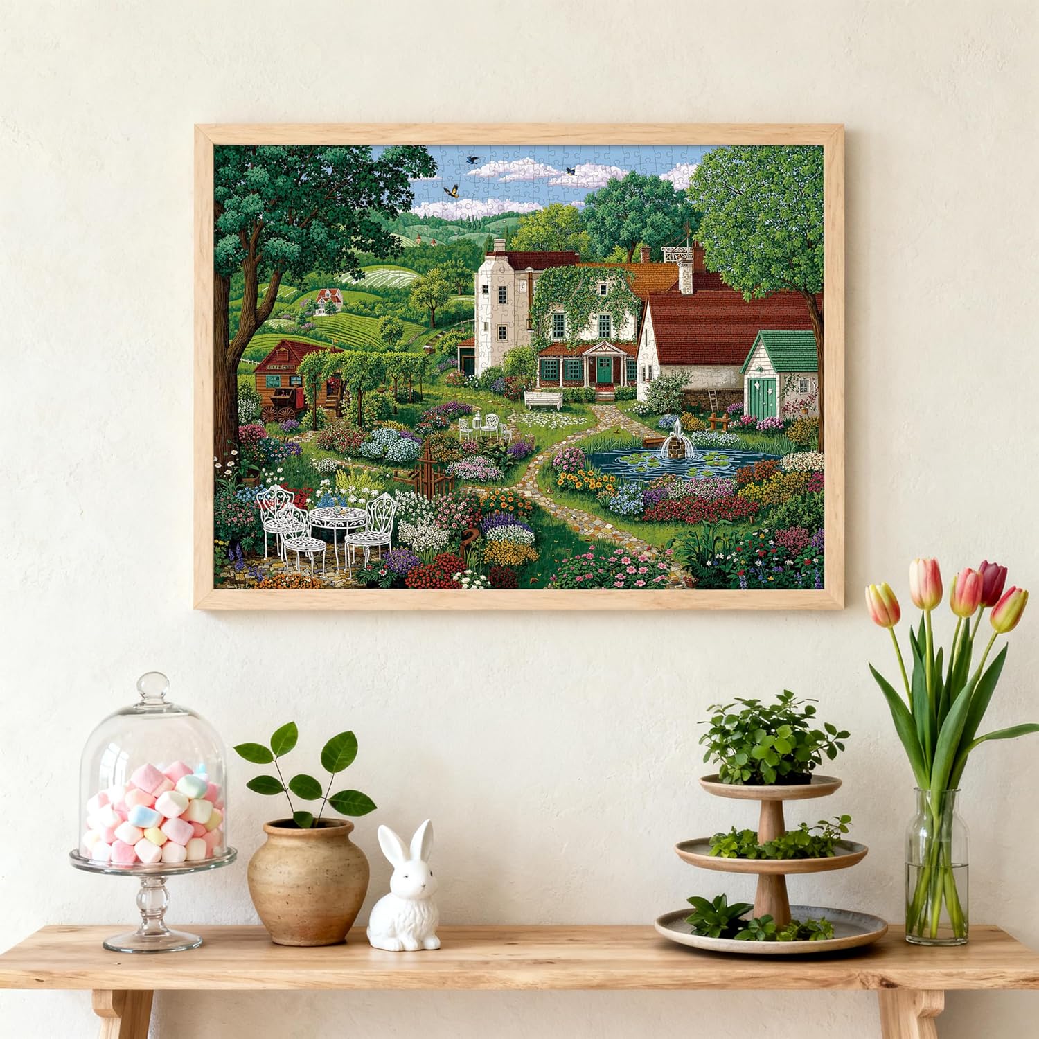 Puzzles for Adults 1000 Pieces - Spring Farm Landscape, Country Life Natures Adults Puzzles with Tree Bird, Letter on Back No Dust, Matte Finish Jigsaw Puzzles Home Decor, 27.5" x 19.7" Gifts Games