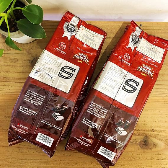 TRUNG NGUYEN CHINH PHUC S, 2.2 lbs 1 kg 2 Bags of Economical 17.6 oz 500 g x 2 Bags, Medium Ground, Tungyen Blend, Regular Coffee, Specialty Store Drip Powder, Vietnamese Coffee