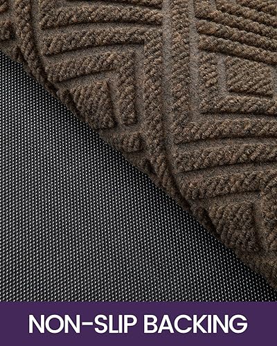 Miniatura 6 de DEXI Tapete para puerta, duradero, resistente, para interiores y exteriores, resistente a las manchas y a la decoloración, perfil bajo,