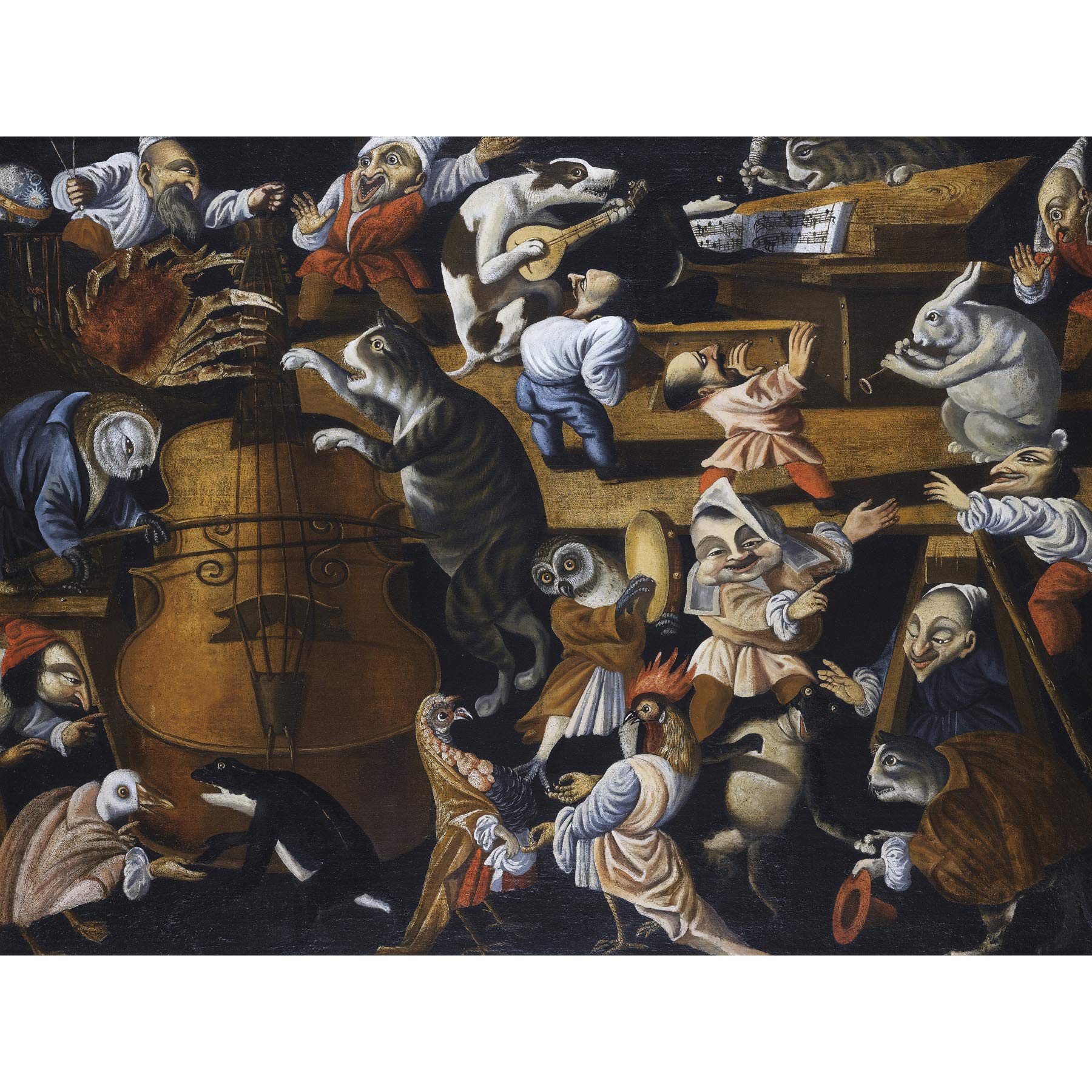 Meisterei-Tier-Konzert-Malerei, großer Kunstdruck auf Leinwand, hochwertiges Wandbild