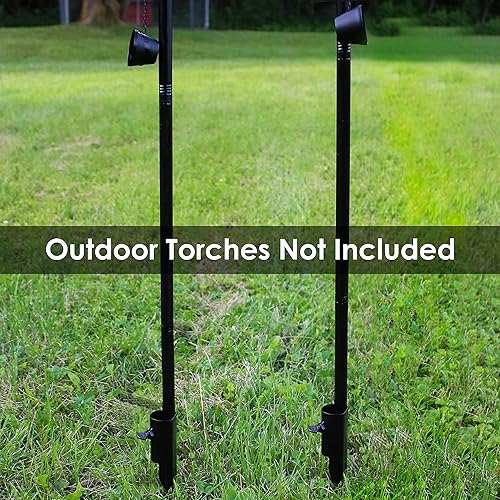 Miniatura 6 de Sunnydaze Estacas de jardín para luces al aire libre  Estaca de metal para luces solares y antorchas de llama viva  Estaca de antorcha de acero