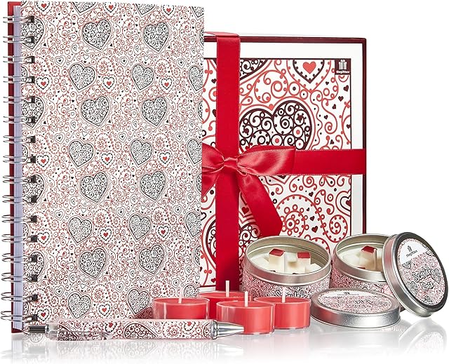 Scented Candle Gifts for Mum, Candle Gifts for Women, Pen and Notebook Gifts