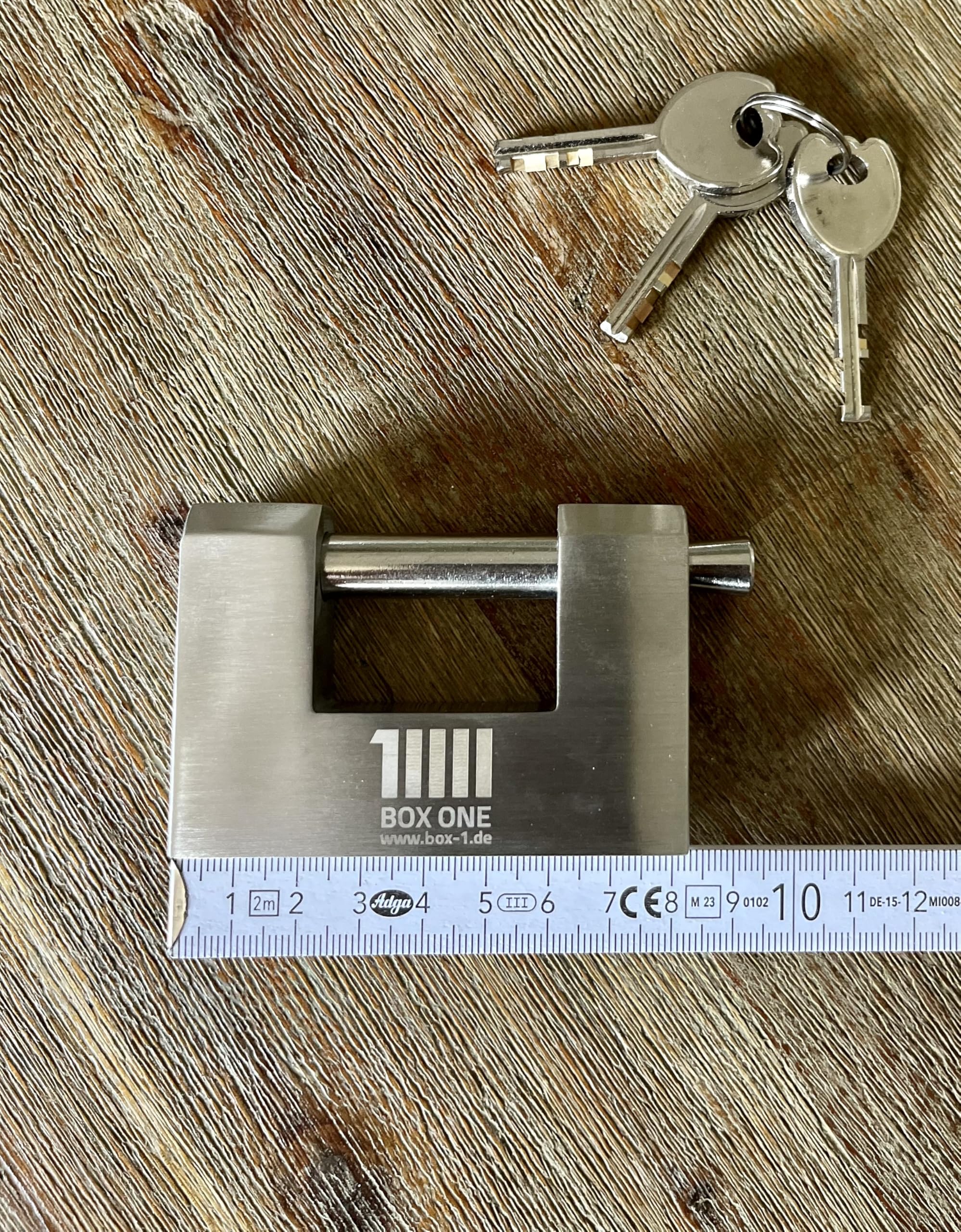 Seecontainer Schloss wetterfest - Massiver Bolzenstahl - Rostfrei & extrem robustes Hochsicherheitsschloss für Container, Lagerboxen & LKW-Auflieger - Der ultimative Schutz für Ihr Lager- 3 Schlüssel