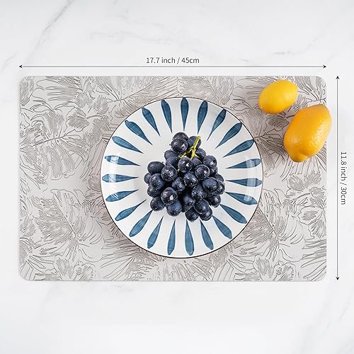 Miniatura 4 de POLYTE Juego de 4 manteles individuales de vinilo en relieve lavables para interiores y exteriores