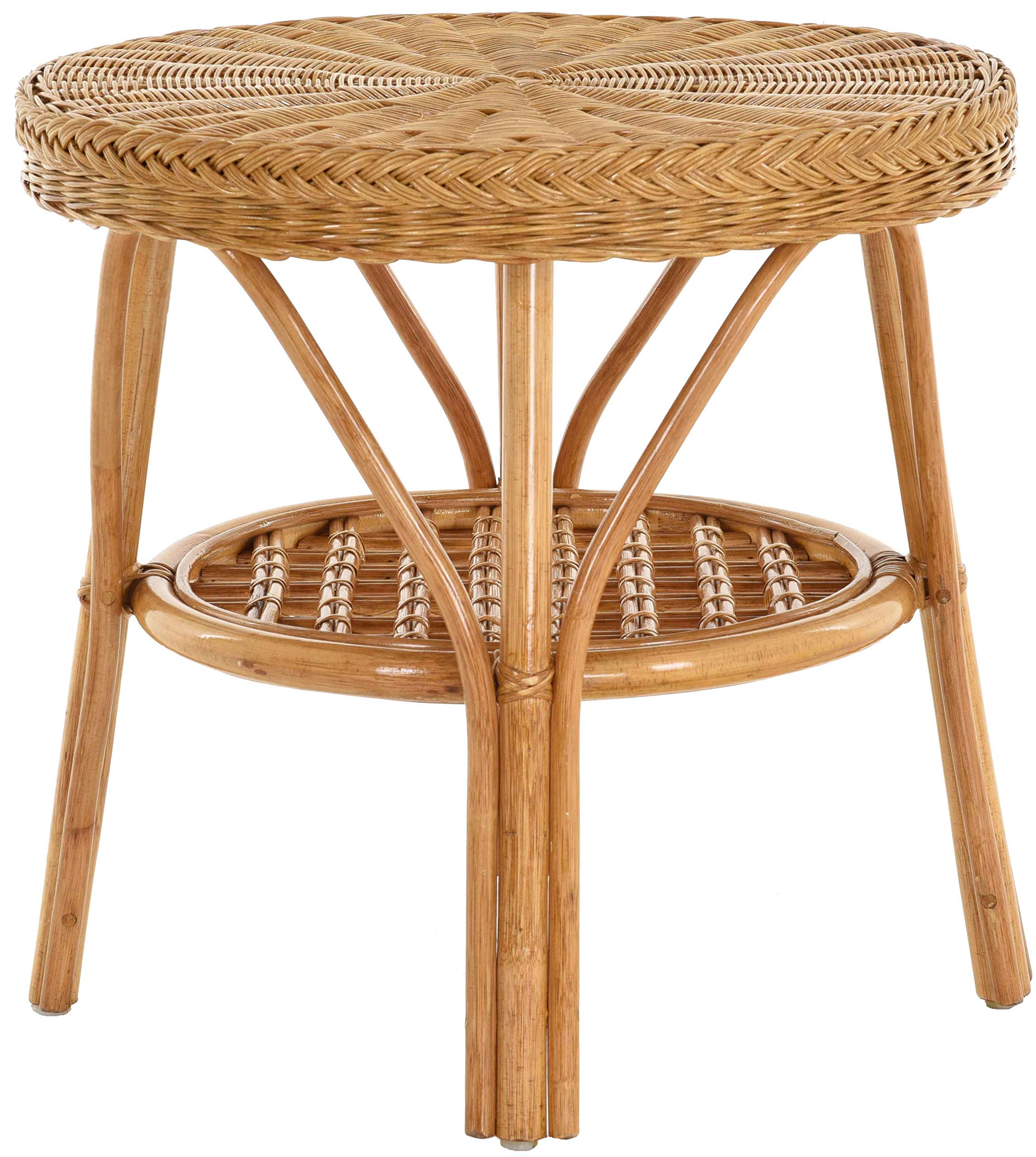 Table d'appoint ronde en rotin (miel foncé)