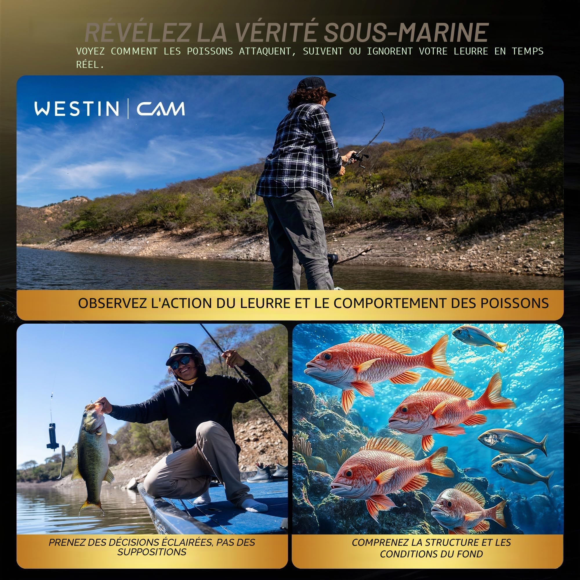 Westin Escape Cam Caméra sous-Marine Noir Taille Unique