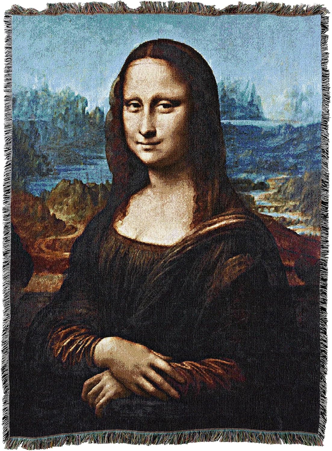 Pure Country Weavers Mona Lisa Blanket by Leonardo da Vinci - Fine Art Gift Tapestry Throw Woven from Cotton - Made in The USA (72x54)