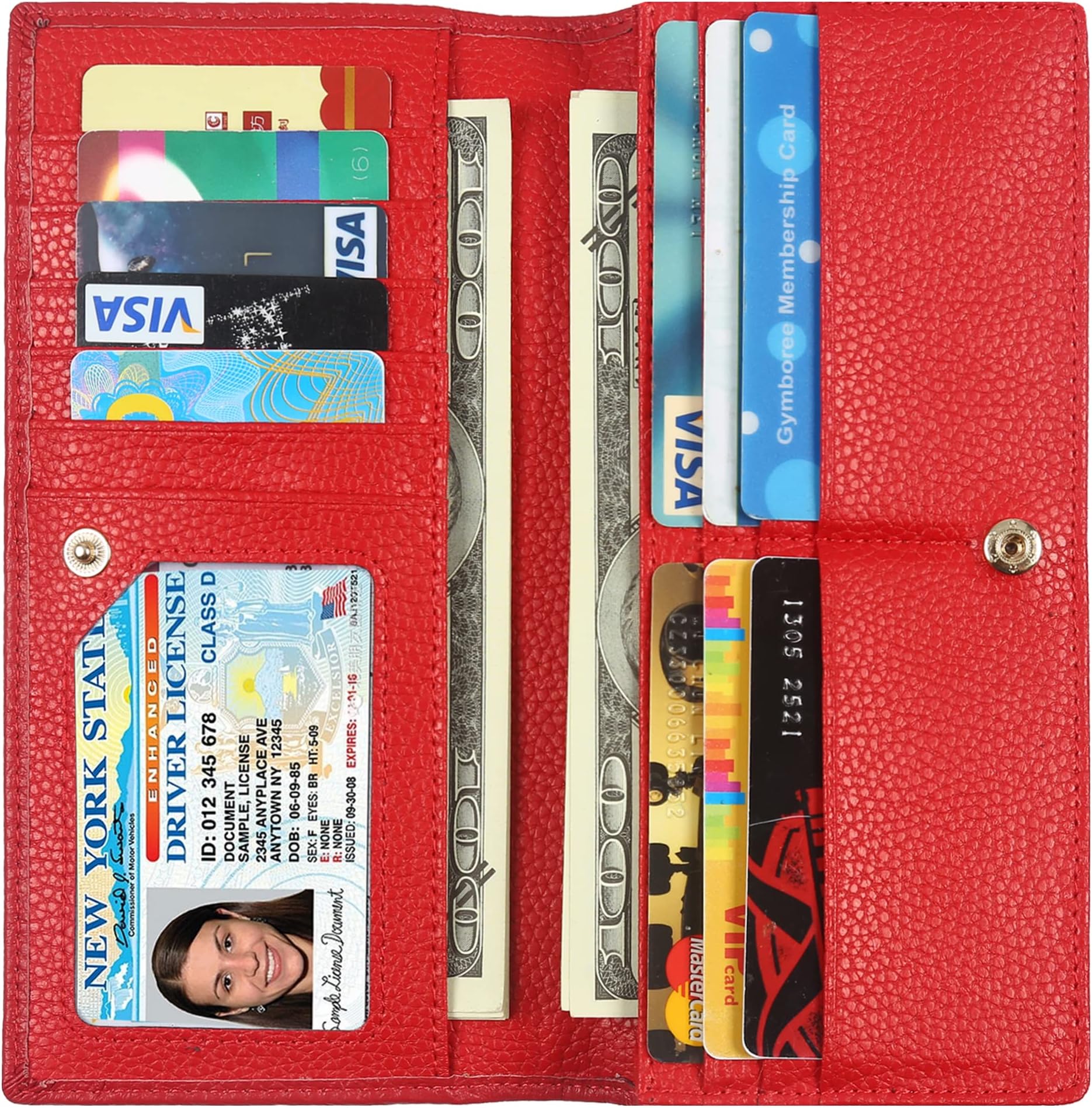 Ultra Slim Thin Leather Women Wallet RFID Blocking Credit Card Holder Bifold Long Ladies Billfold