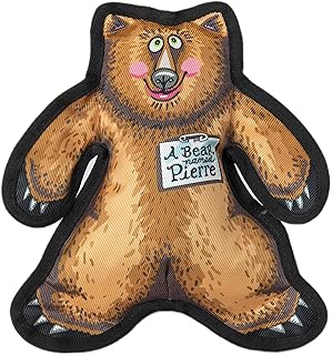 FUZZU Durable Dog Toy with Squeaker - Tough Chew Toy, Wild Woodies - A Bear Named Pierre, Medium 9