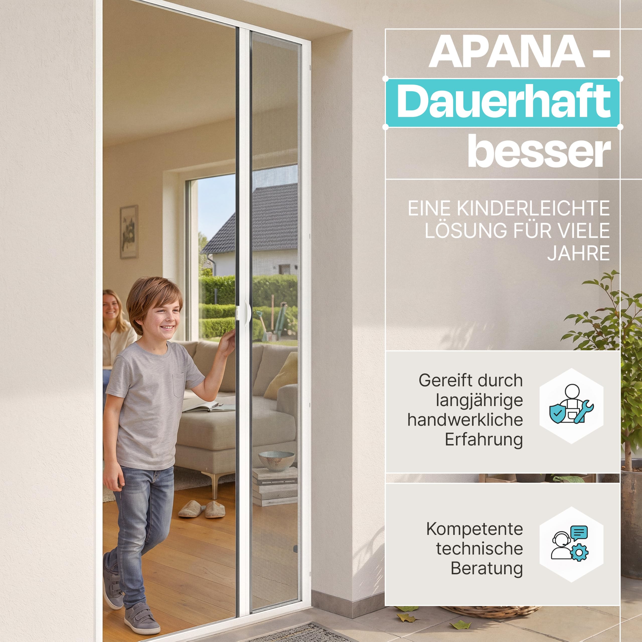 APANA Fliegengitter Tür ausziehbar Insektenschutz für Balkon & Terrassentür | Zuschneidbar bis 170x240 cm, Fiberglasgewebe, Alurahmen, schützt vor Mücken & Fliegen, einfache Montage, Anthrazit