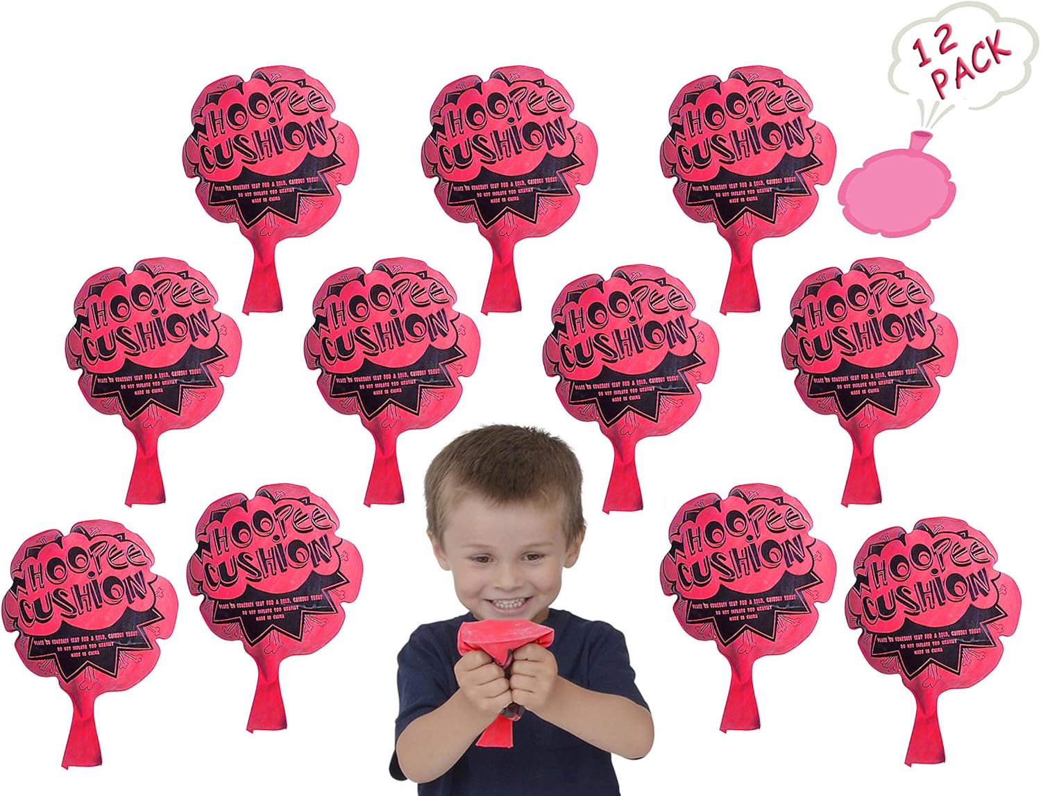 4E's Novelty Whoopie Cushion Bulk, Pack of 12 Whoopee