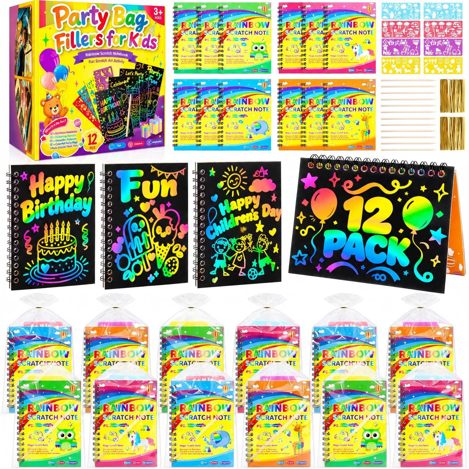 Scratch Art for Kids Party Bag Fillers Arts And Crafts Party Favours Kids