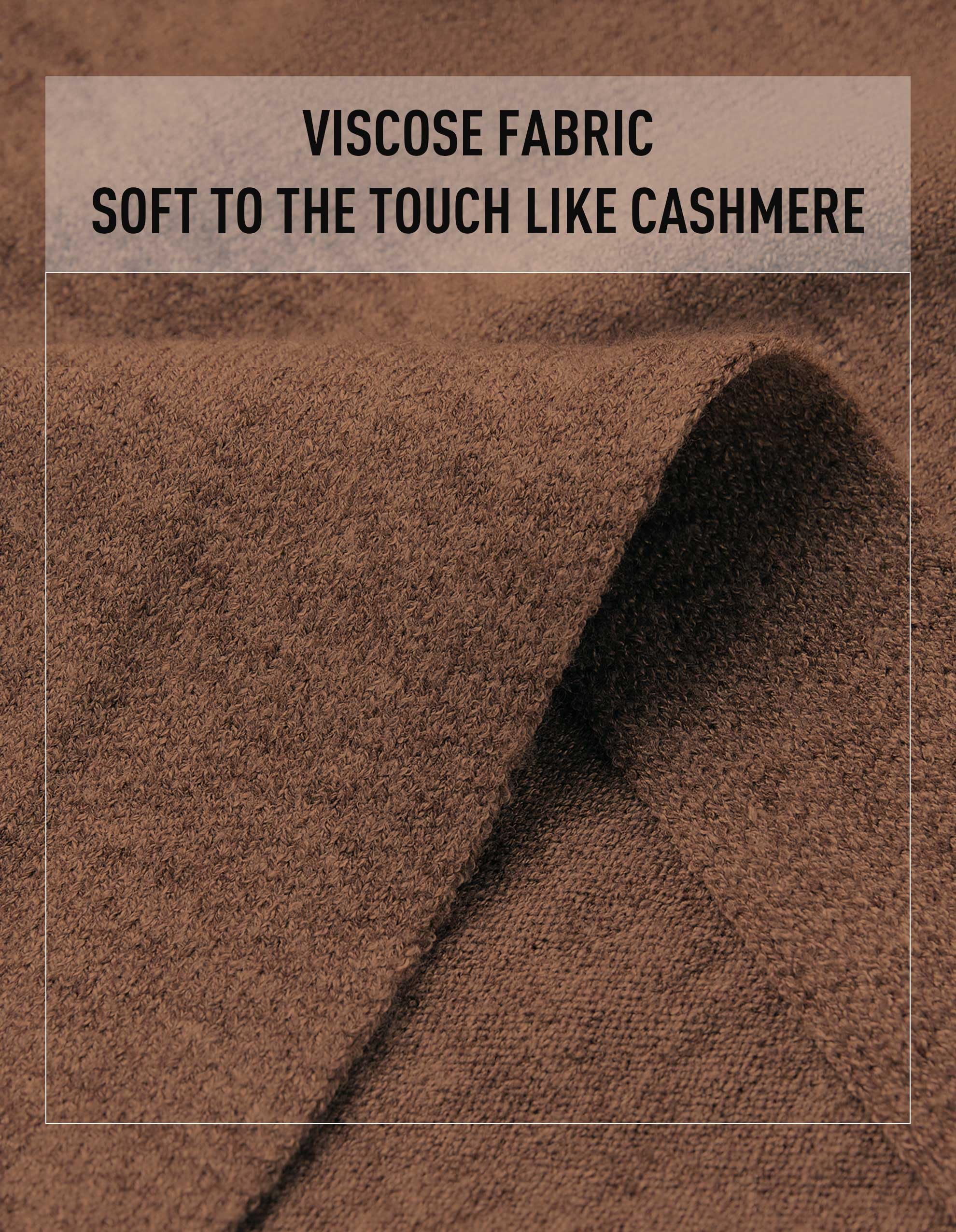 Pullover poncho da donna in cashmere, scialle, vestibilità larga, per autunno inverno, Caramello, taglia unica