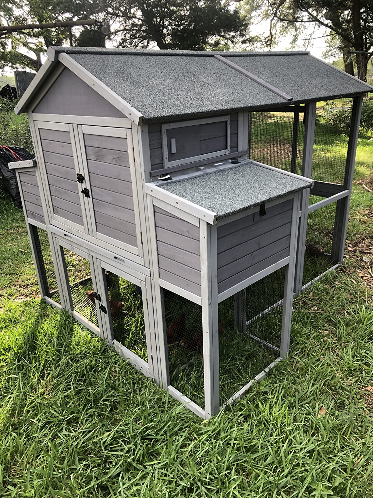63/mo Finance Chicken Coop Hen House with Run MultiLevels Poultry