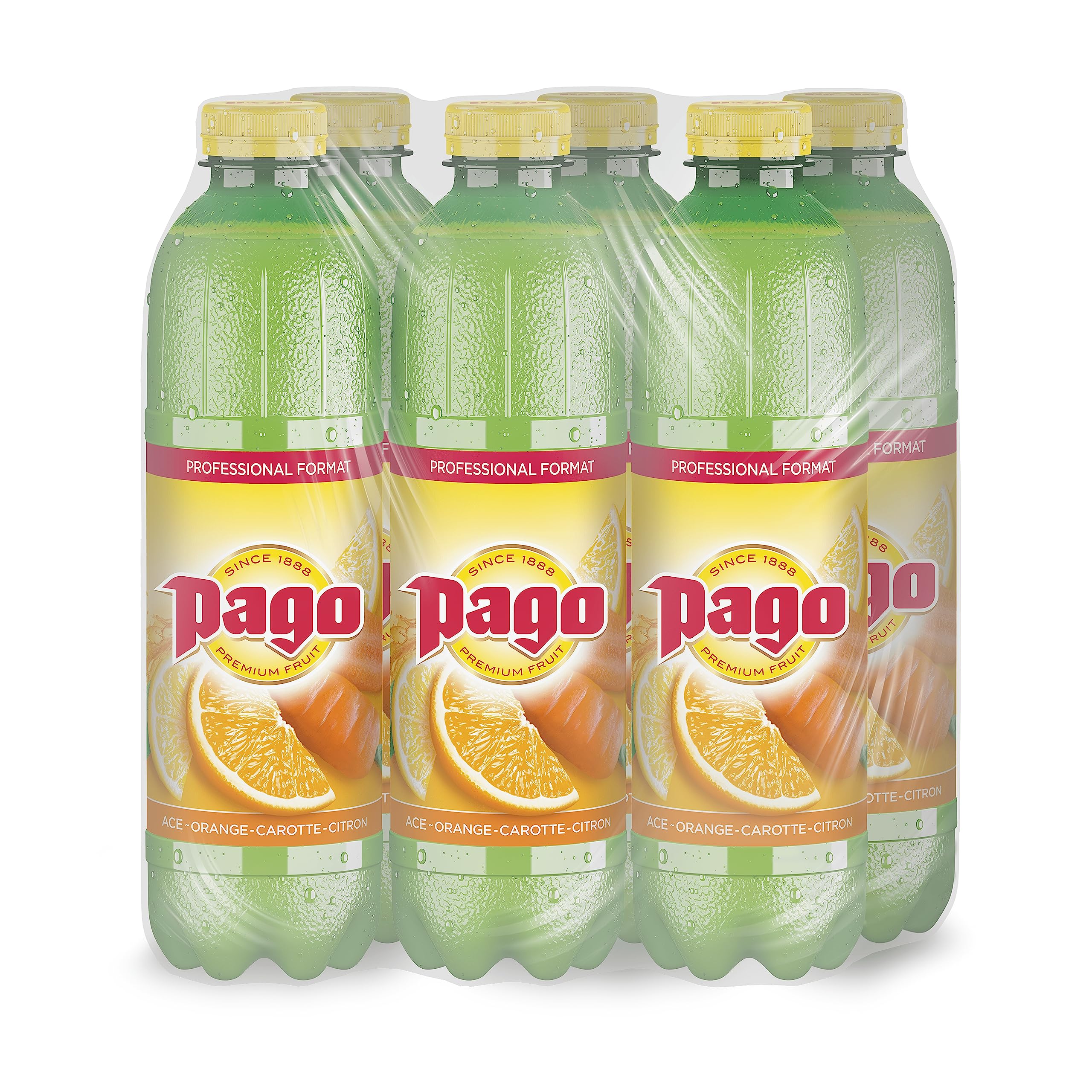 Zumos Pago - Bebida de frutas Naranja, Zanahoria y Limón a partir de Zumo de frutas Pack 6 x 1l Clásicos