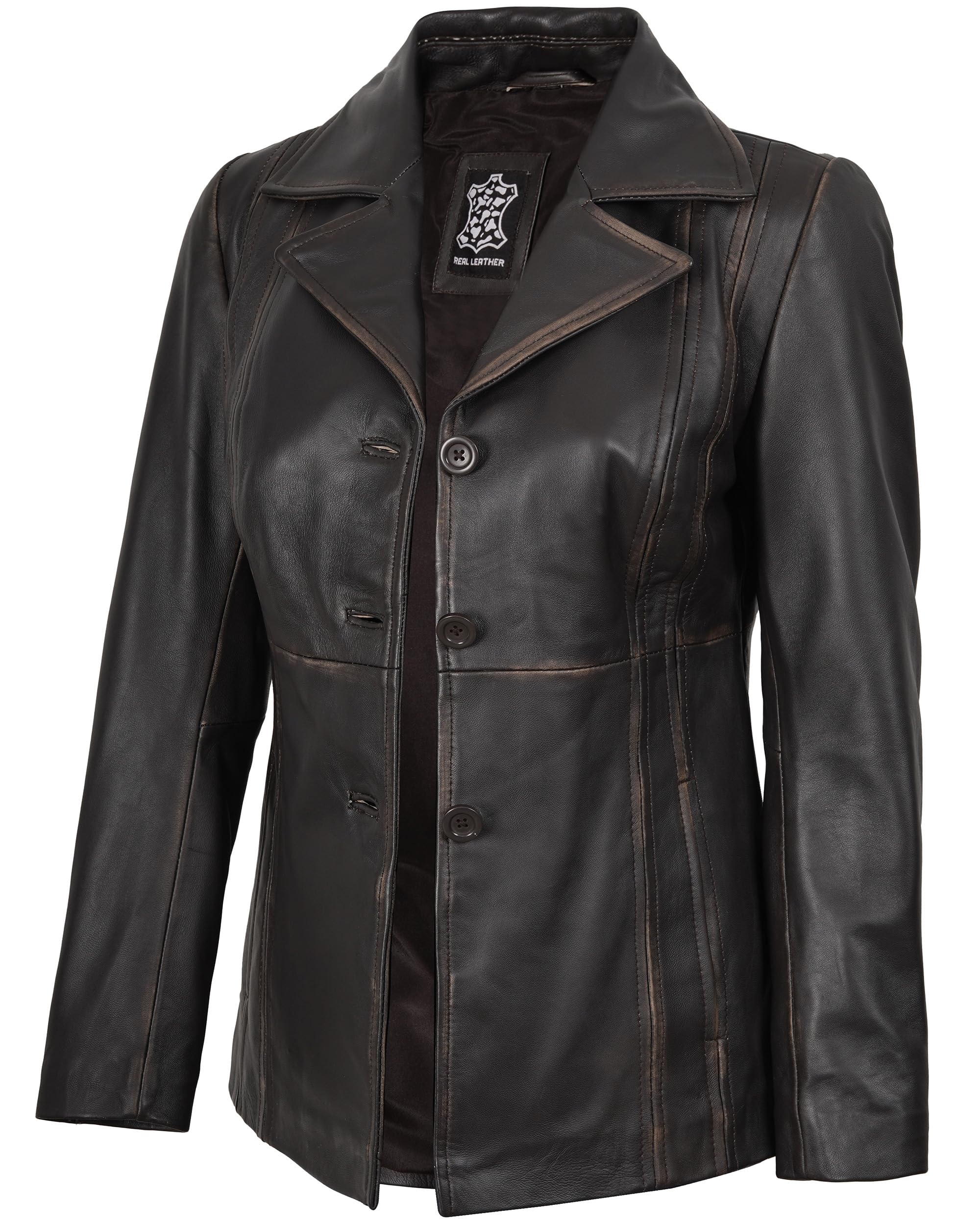 Blingsoul Leather Blazer Jacket Women - Leather Car Coats For Women
