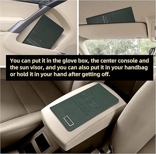 Miniatura 6 de Carpeta para registro y seguro de automóvil, carpeta de piel sintética de alta calidad, para documentos de automóvil, licencia de conducir, tarjetas