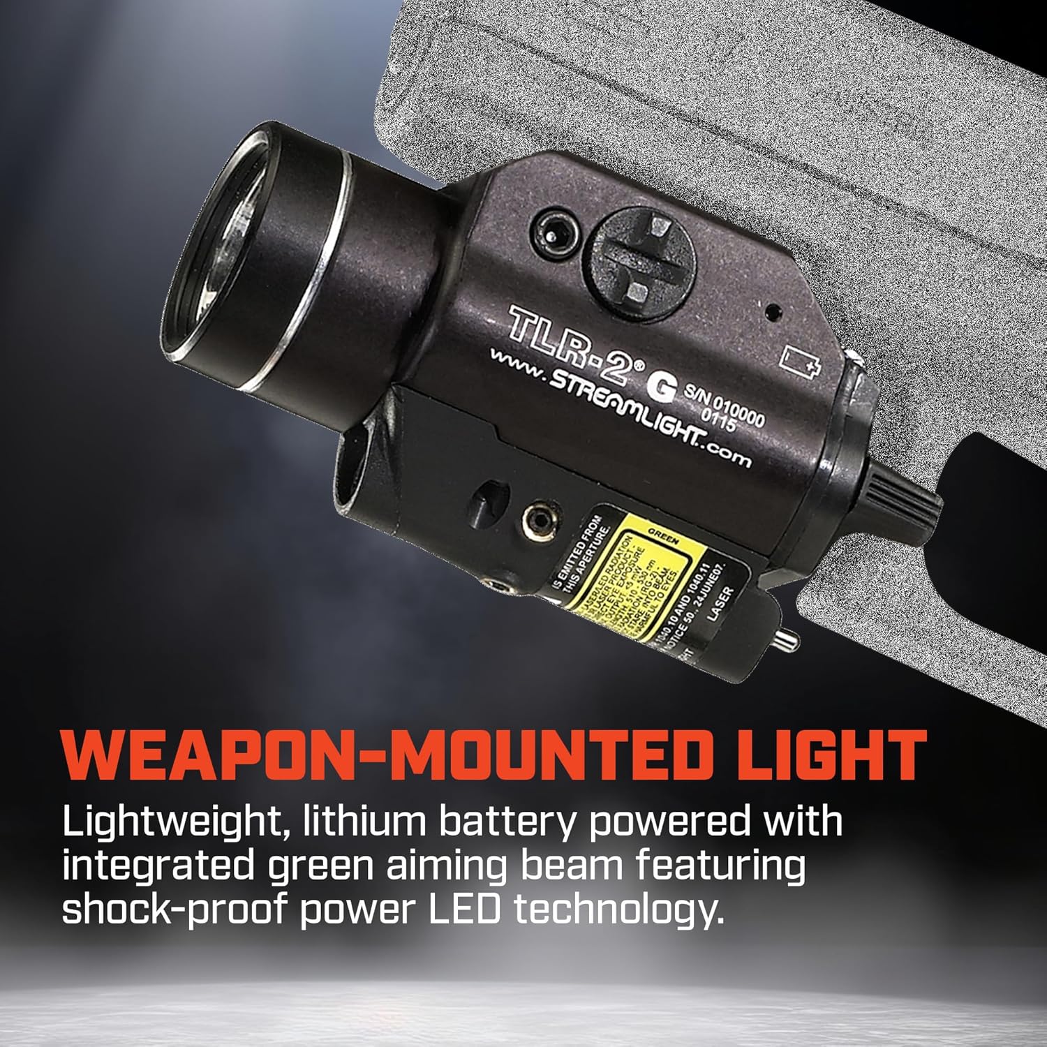Streamlight 69250 TLR-2G 300-Lumen Rail-Mounted Tactical Weapon Light with Integrated Green Aiming Laser Includes Key Kit for Select Handguns, Black