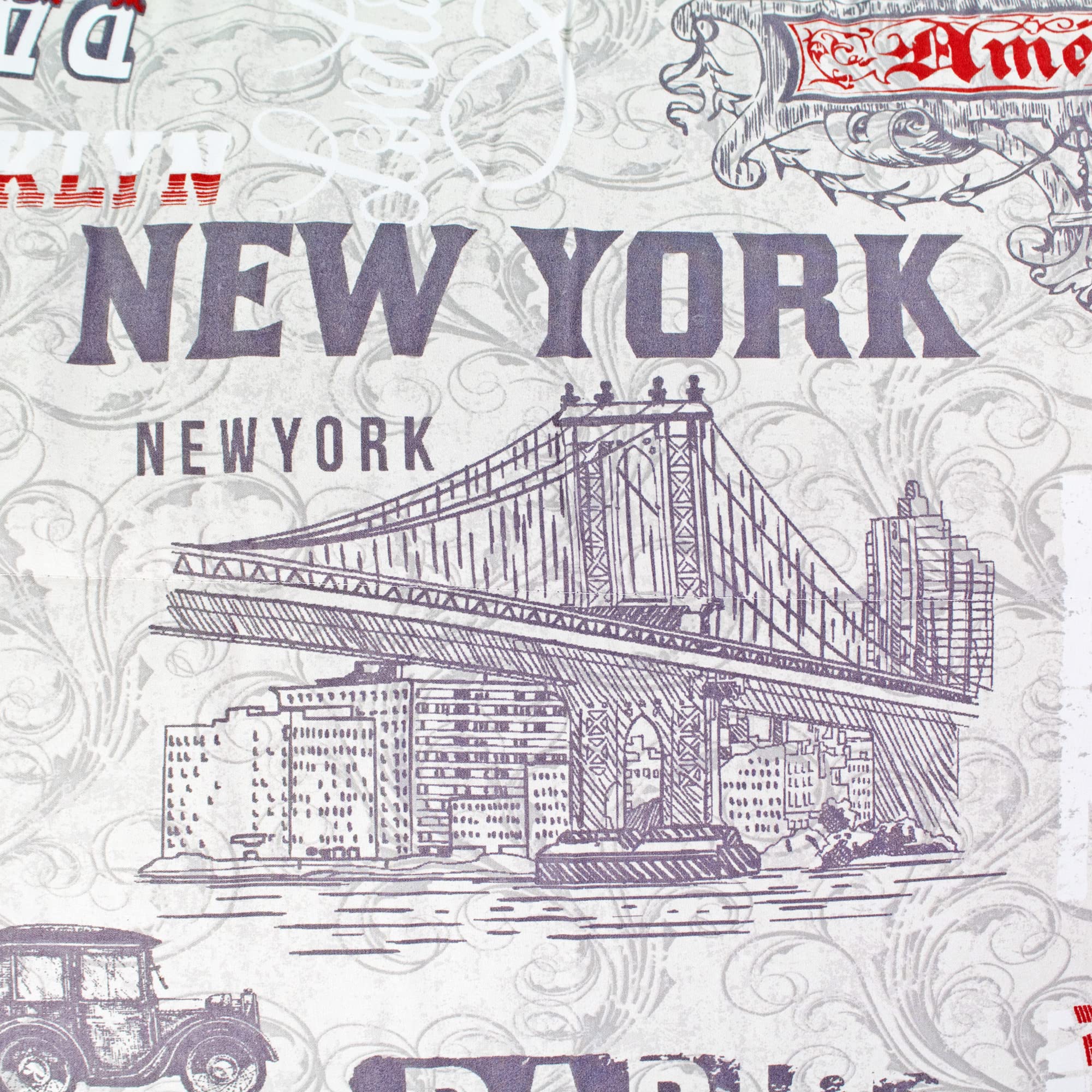Tata Home Trapunta Invernale Matrimoniale Imbottita 300 gr/mq Caldo Piumone Misura 260x260 cm Fantasia New York City Made in Italy Colore Grigio Nero