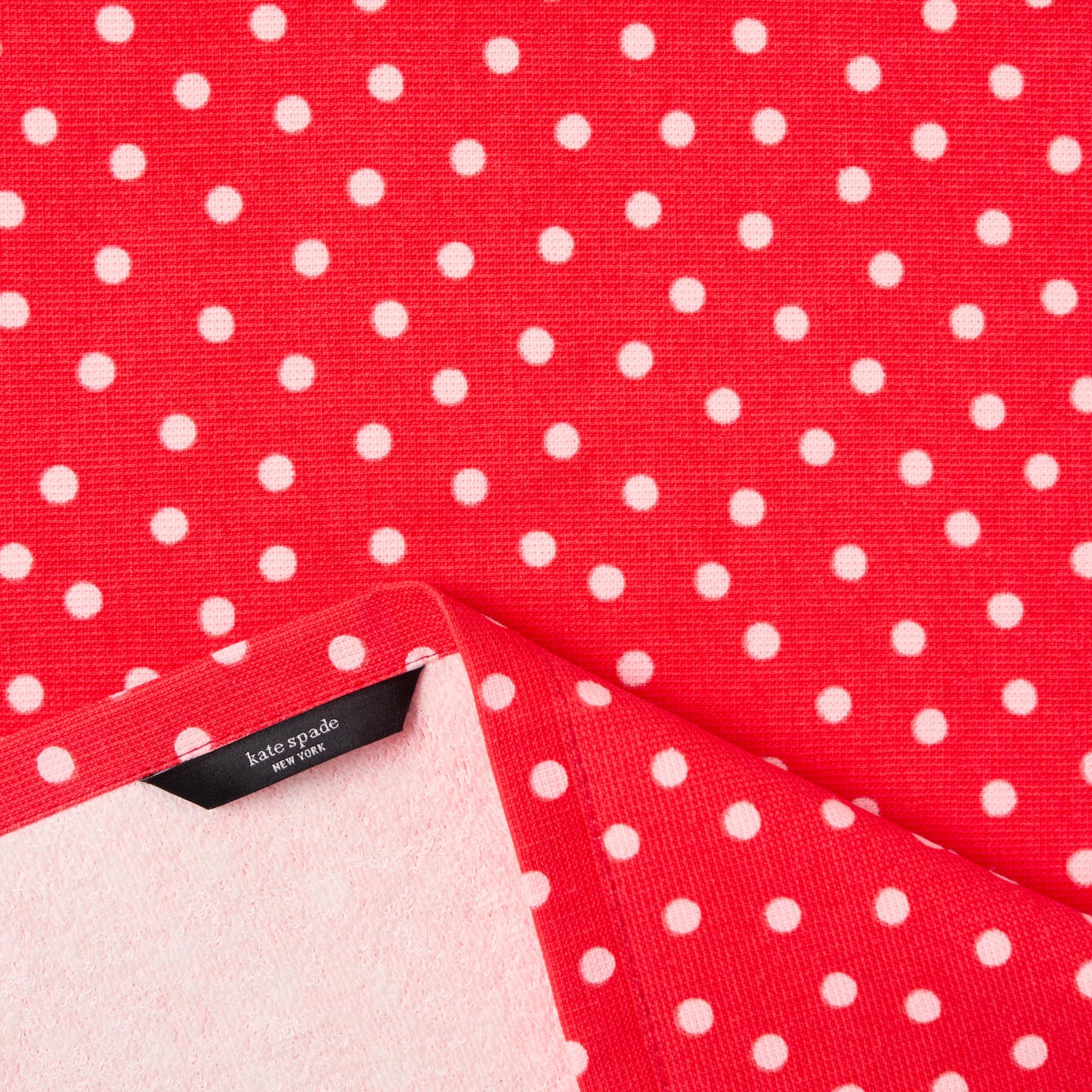 Kate Spade New York Lot de 4 torchons de Cuisine absorbants, 100% Coton, Rouge/Rose, 43,2 x 71,1 cm