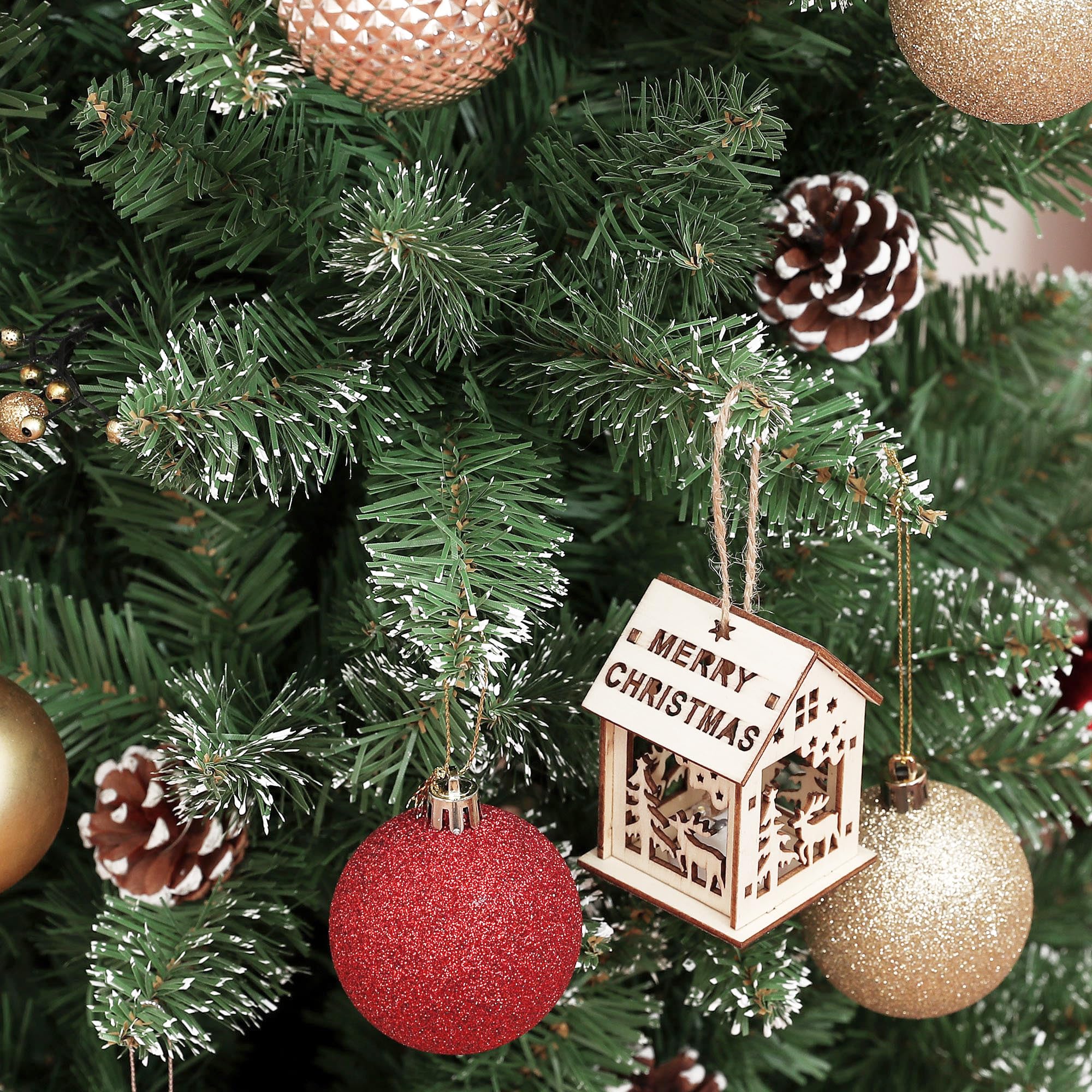 HOMCOM Árbol de Navidad Estrecho 150 cm Árbol de Navidad Artificial con 395 Ramas 30 Piñas y Soporte de Metal Árbol Navideño para Salón Interior Verde