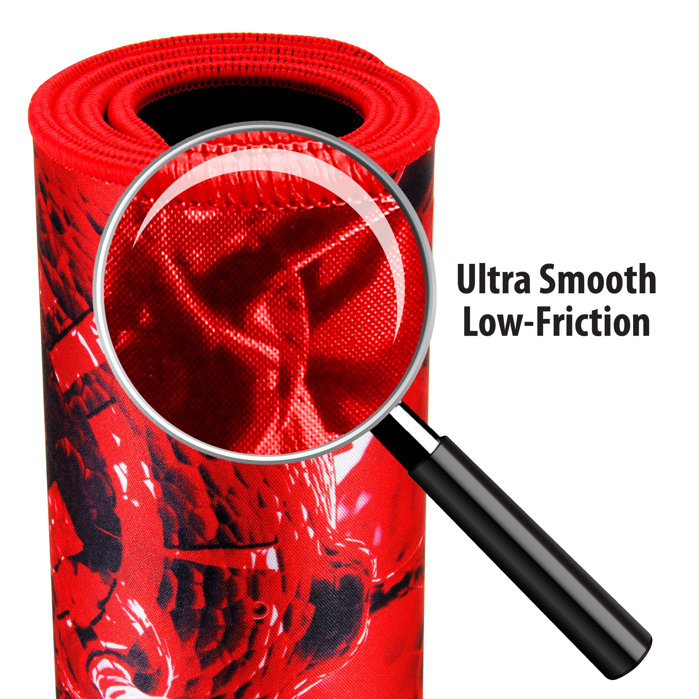 ENHANCE Mouse Pad da Gioco - Tappetino per Mouse XXL (80 x 35 cm) Cuciture Anti-Sfaldamento con Superficie di Scorrimento a Basso Attrito e Supporto Antiscivolo - Rosso