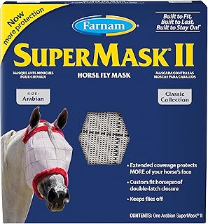 Farnam SuperMask II Classi Horse Fly Mask, Arabian size, Assorted