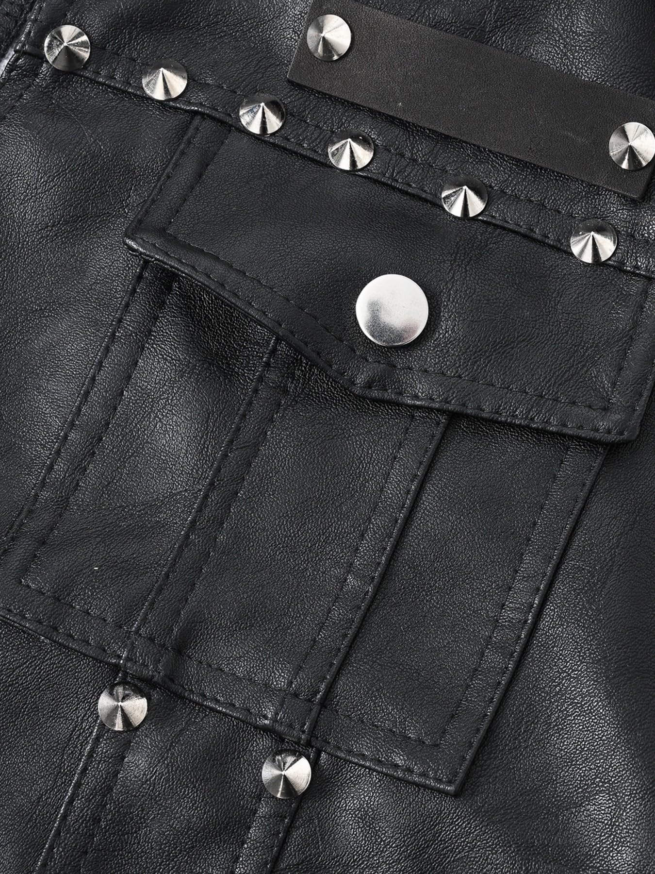 Idopy Gilet da uomo in finta pelle con borchie punk gilet senza maniche con rivetti nero L, Nero , L