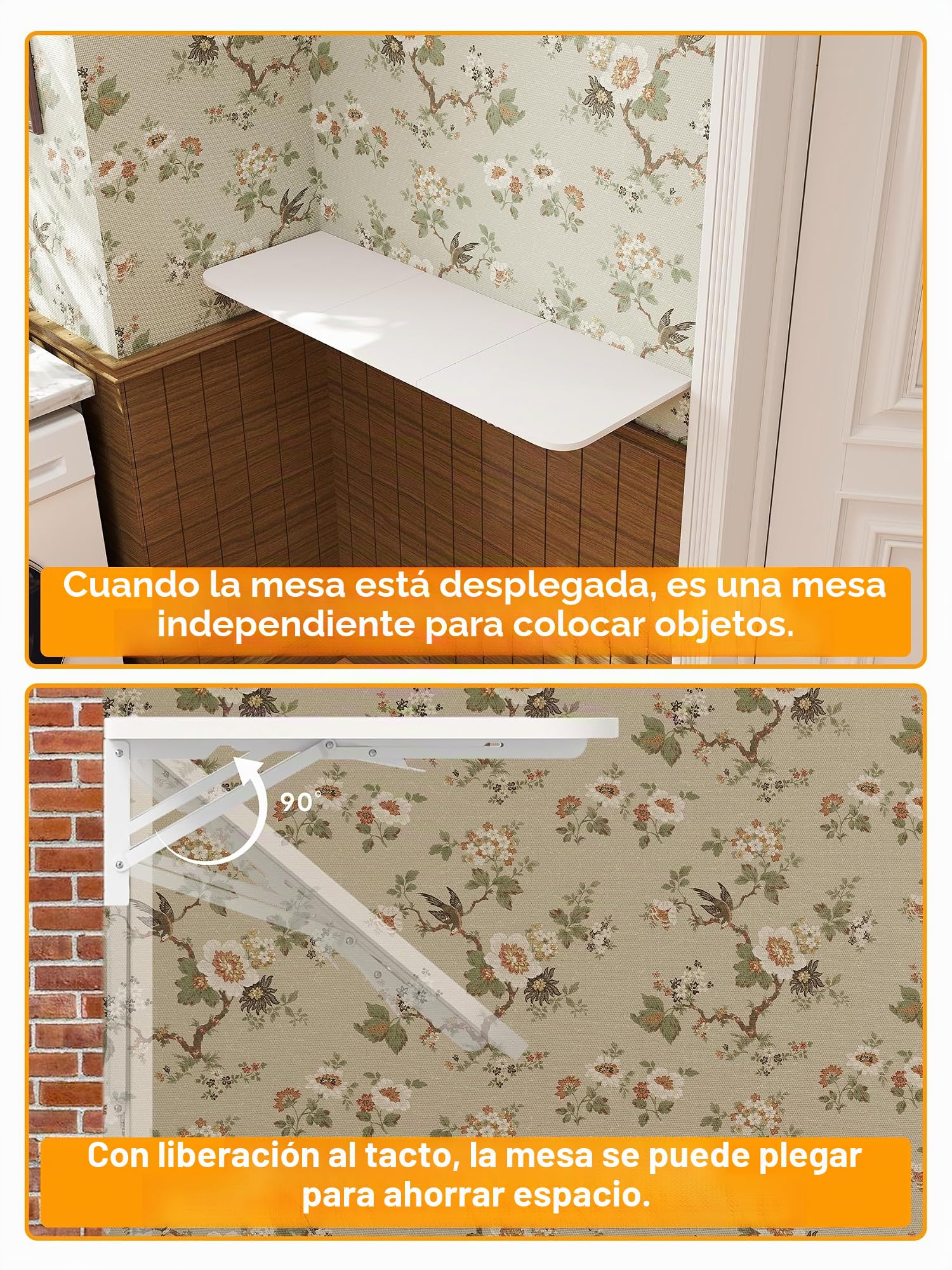 Mesa plegable montada en la pared de 120 x 40 cm