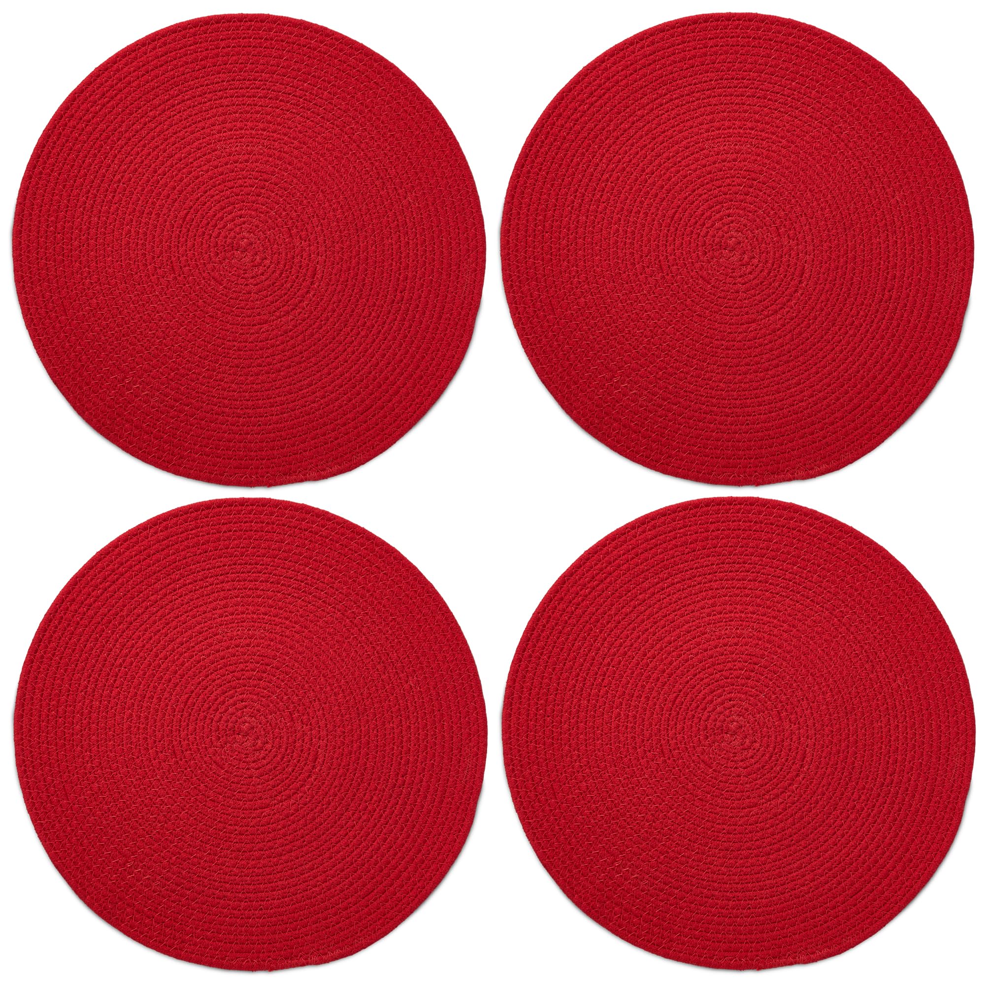 Encasa XO Dining Placemats Set of 4, Red, 32 cm (Pack of 4)