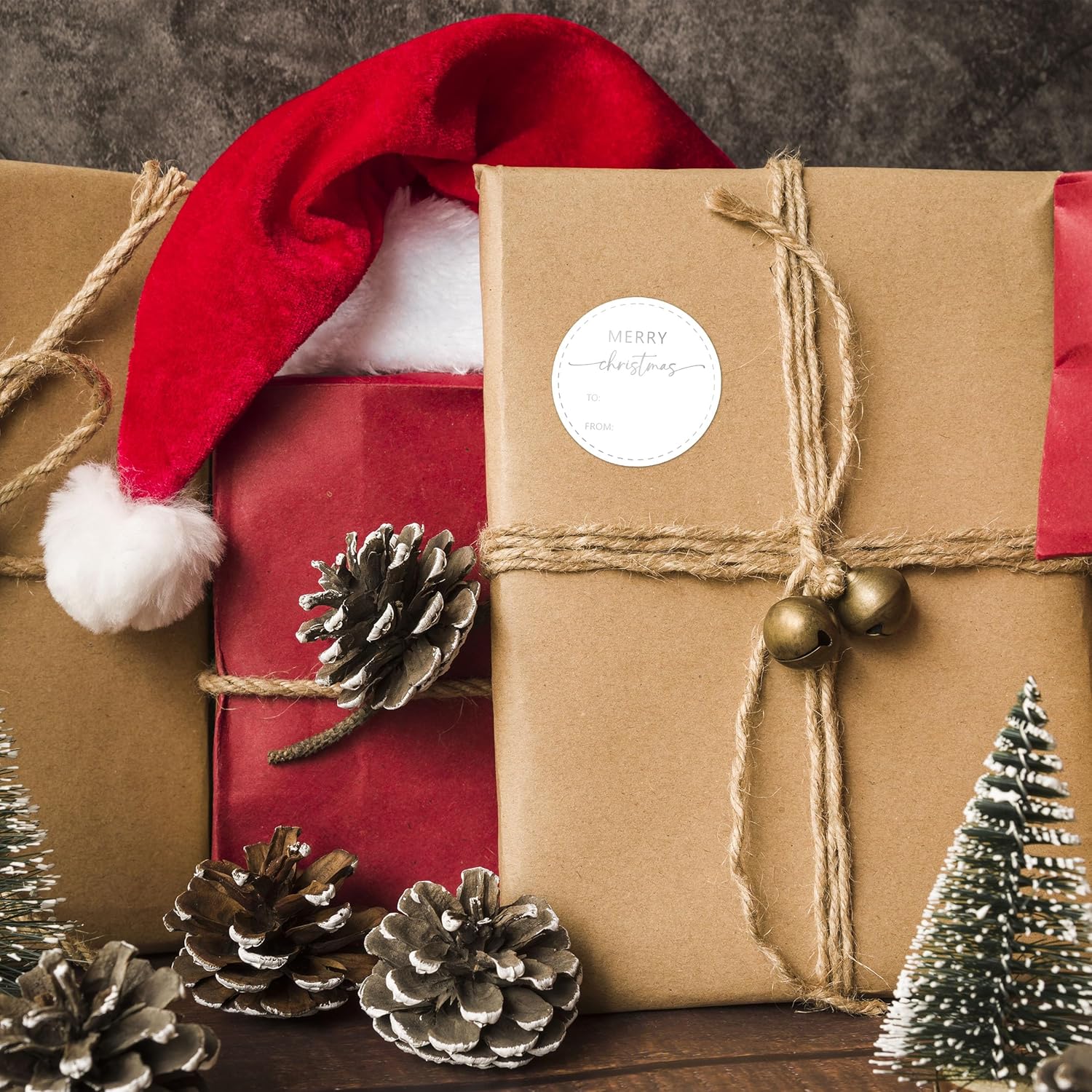 Silver Merry Christmas Gifts Tags Stickers, 30 Pcs Christmas Name Tags for Gifts, 2.5x2.5 Inch Holiday Presents Sticker Labels, Festive Chrismas Name Tag for Gift Wrapping Bags Classroom-D28 - Image 4