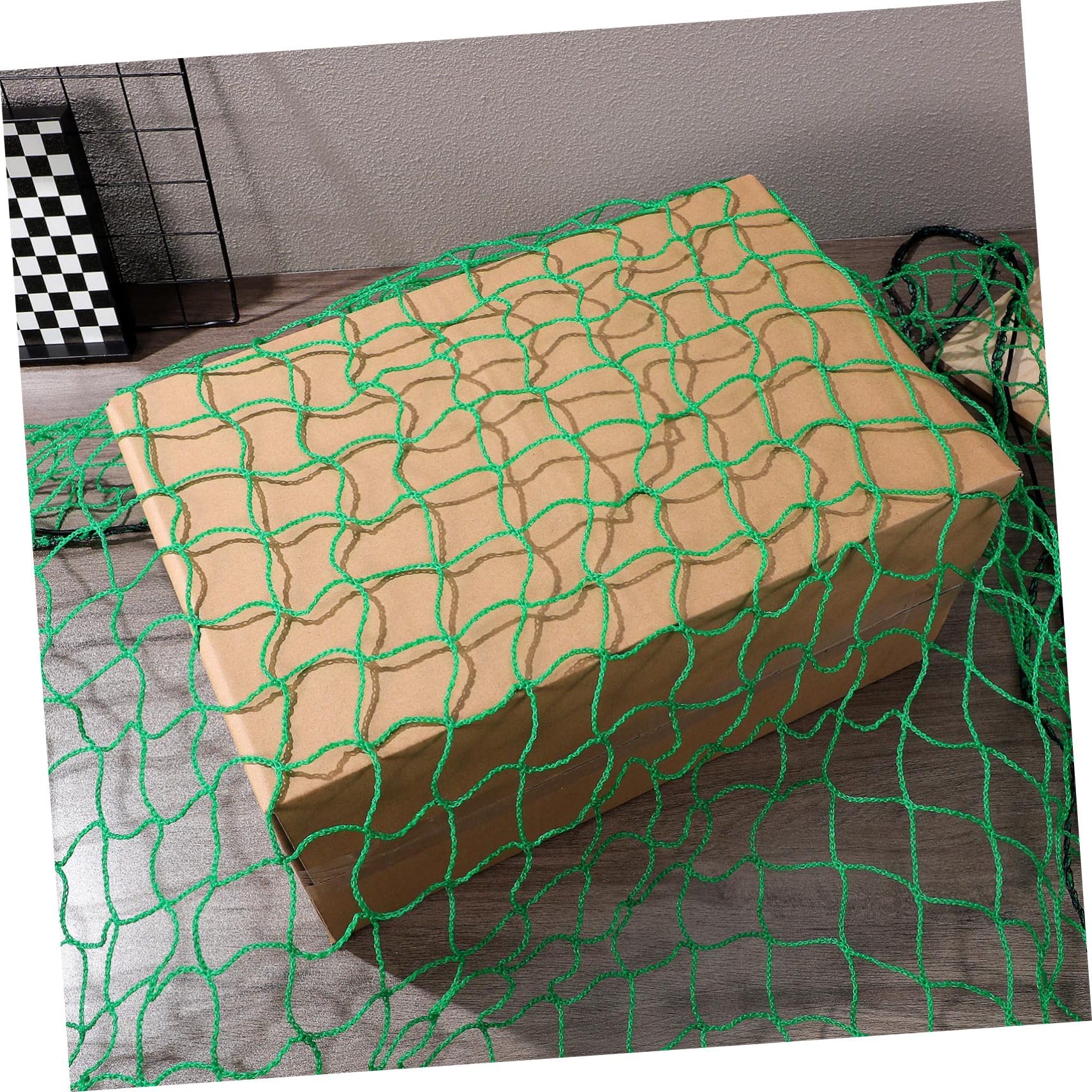 LKW Ladeflächennetz 2x3m Nylon Grün mit Elastischen Gurten | 15 Haken, für Pickup und Anhänger, Reißfest, Abriebfest, für Umzüge und Transport