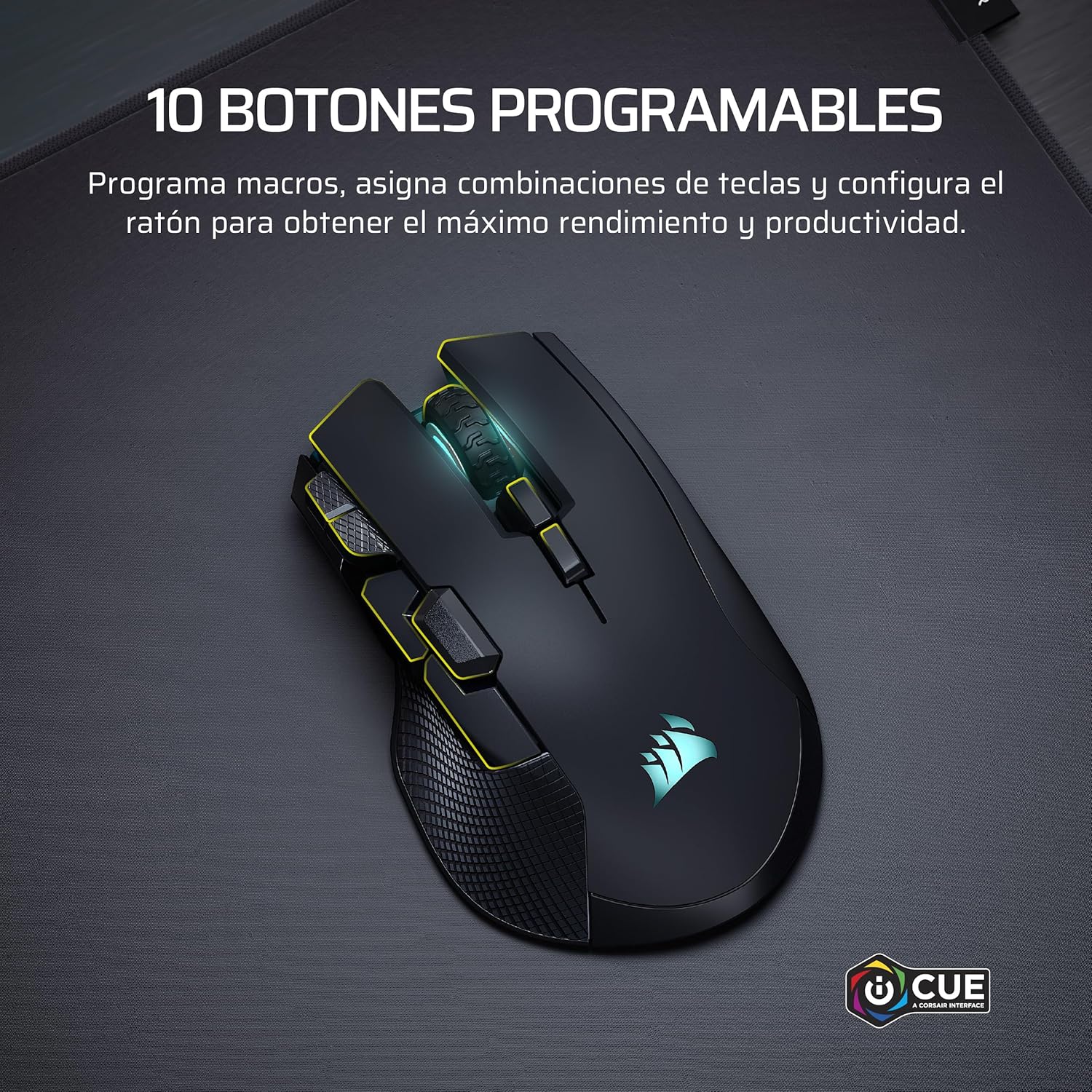 Corsair IRONCLAW Wireless SE (2026) Ratón para Juegos – 26 000 PPP, Diseño Ergonómico para Manos Grandes, 10 Botones Programables, para MOBA, FPS, MMO – Negro 5
