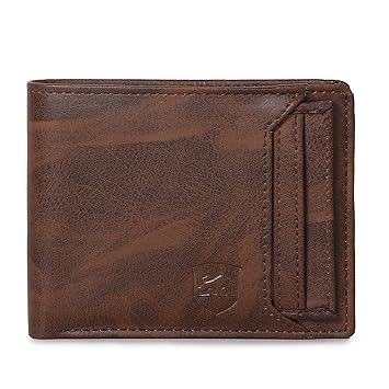 SAMTROH Men Casual, Ethnic, Evening/Party, Formal, Travel, Trendy Beige Artificial Leather Wallet (8 Card Slots) (Brown New)