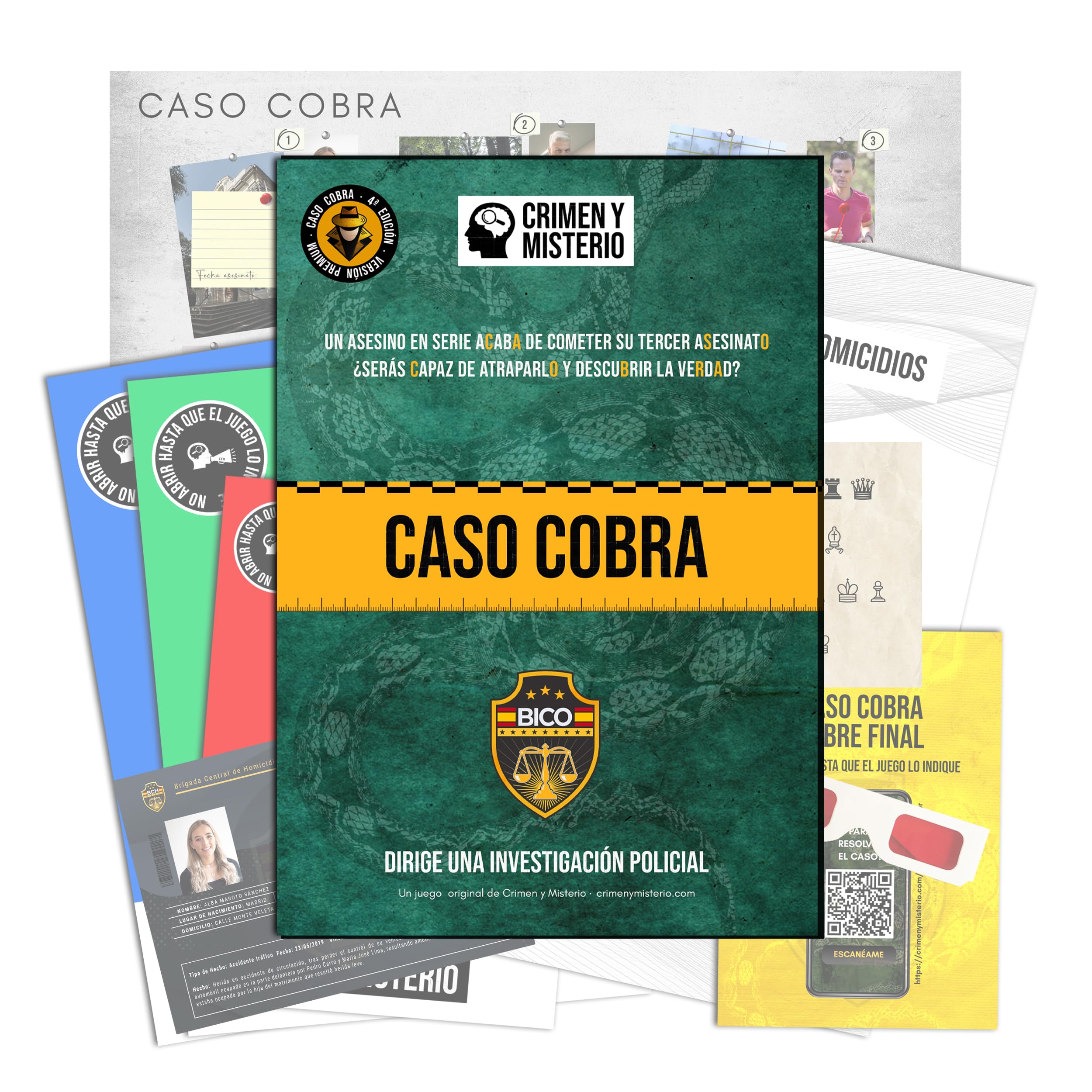 CRIMEN Y MISTERIO - Cobra Case - Research Game. Investigate & Solve Crimes. Escape Room at Home. Feel an Authentic Detective.