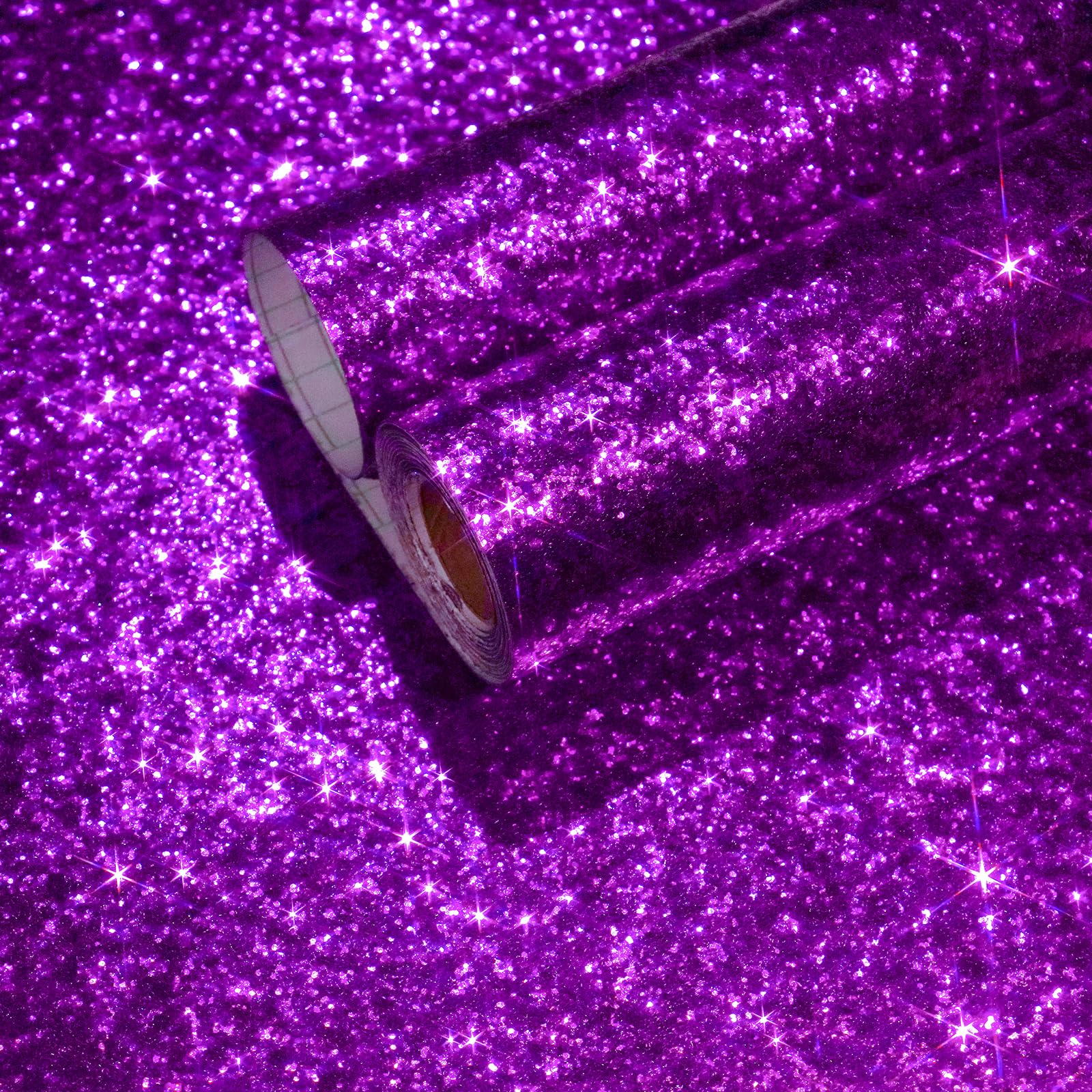 Papier contact à paillettes violet foncé autocollant pour mur et meuble