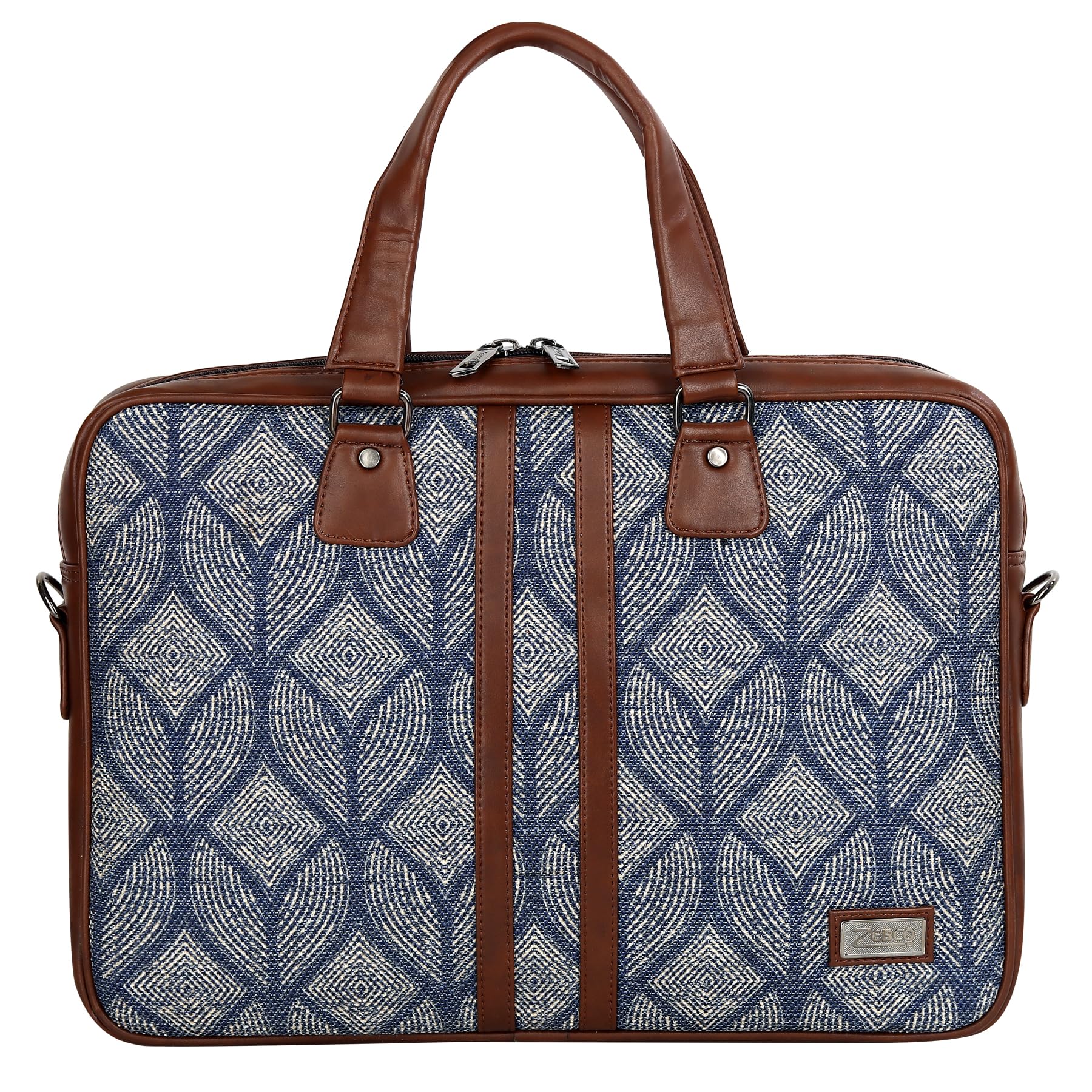 ZEBCO BAGS Women Laptop Bag Shoulder Messenger Handbag with up to 15.6 inch Laptop Compartment Ladies Office Handbag with Free Tiffin Bag (Gold Leaf Jacquard) (B0B8HZS5RD) Amazon Price History, Amazon Price Tracker