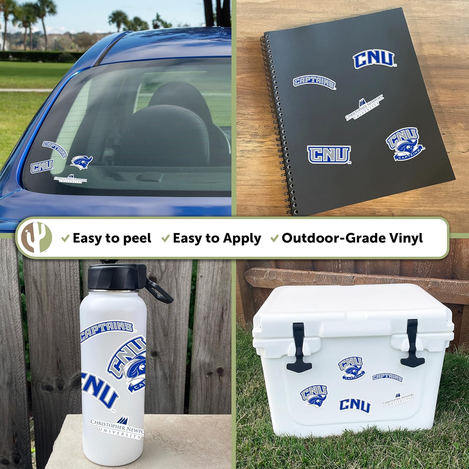 Desert Cactus Christopher Newport University Sticker CNU Captains Vinyl Decals Laptop Water Bottle Car Scrapbook Sheet T2 (Type 2) - Image 2