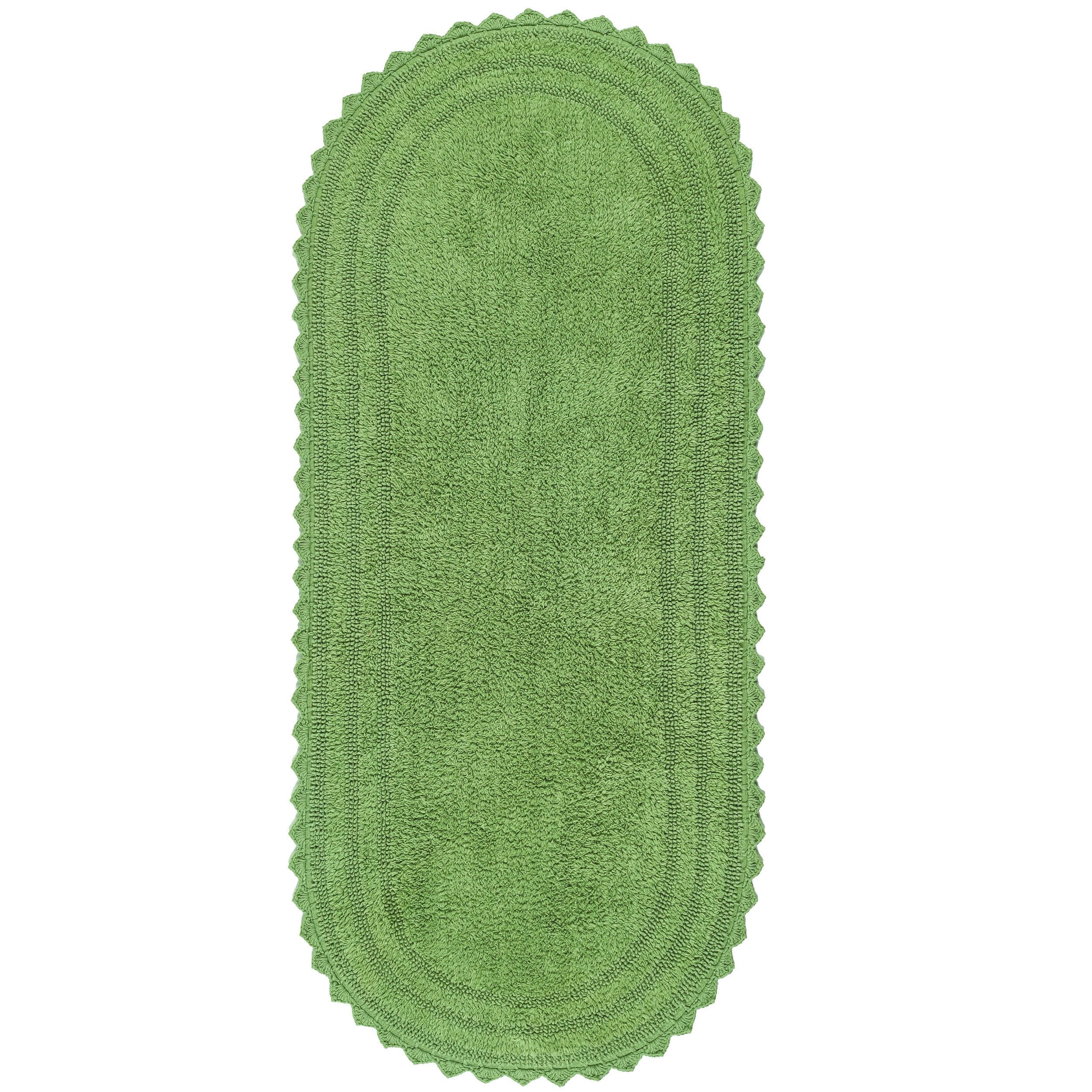 Amazon.com: Royal Blaze Sage Green Crochet Reversible Bath Mat Runner ...