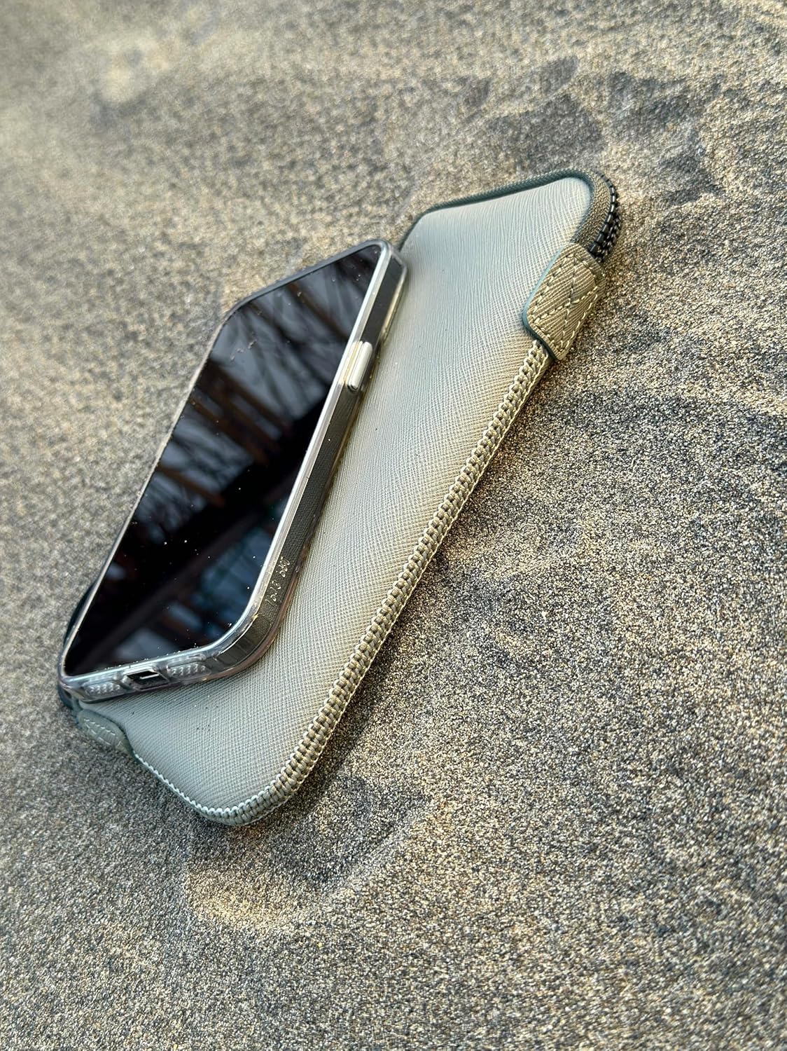 OneJoy Phone Sleeve Lightweight Cell Phone Pouch for Mobile Protection, Slim Fit and Durable, with Clip-on for Easy Carrying, Enough for 6.1" to 6.9" Cellphone [ Olive ]