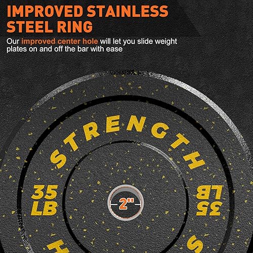 Miniatura 4 de XDDIAS 101525354555LB discos olímpicos de alto rebote con placas de peso de goma moteada de colores para levantamiento de pesas y entrenamiento de