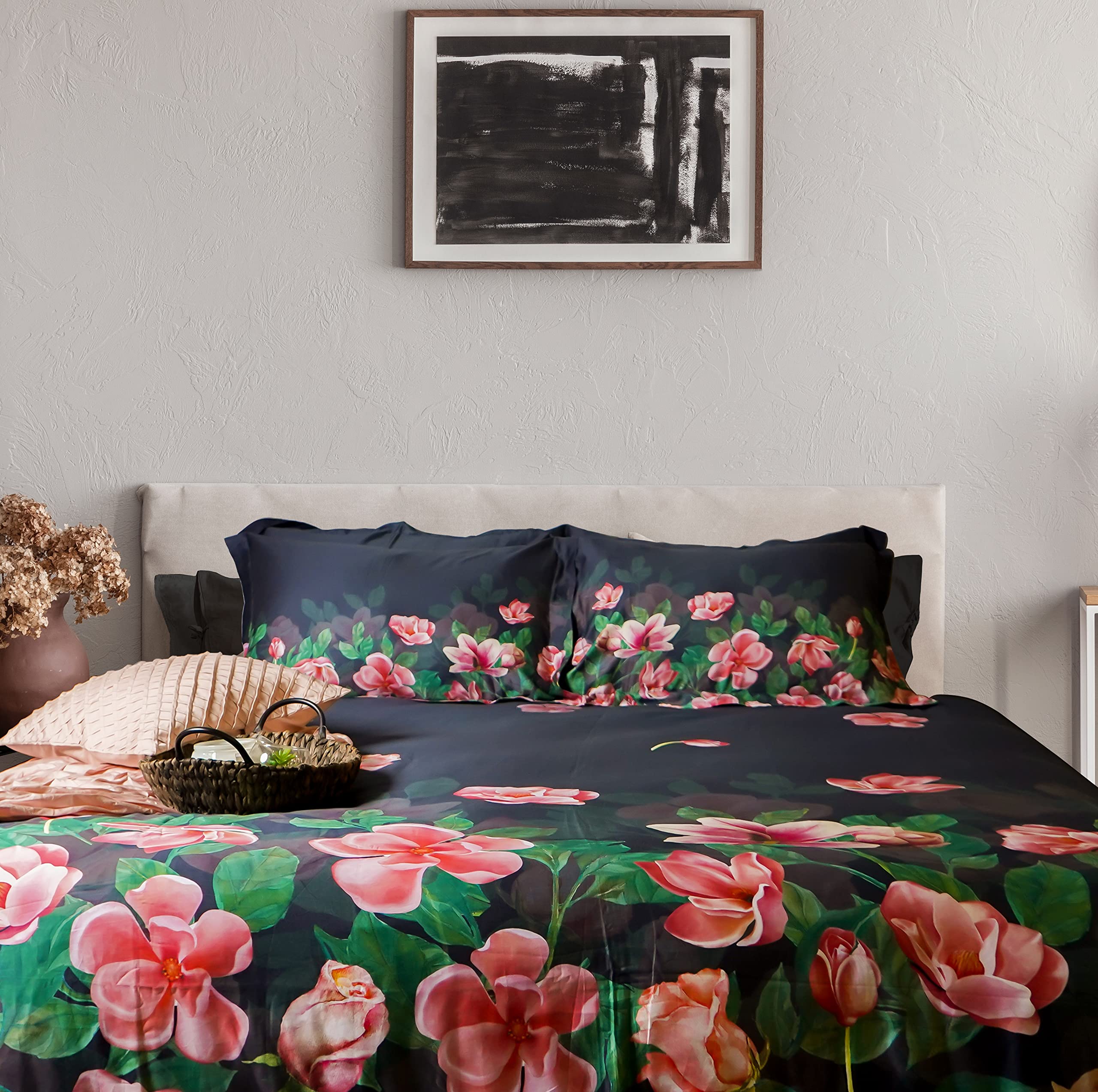 Housse de couette satin de coton 350 fils contre les frictions nocturnes 220x240
