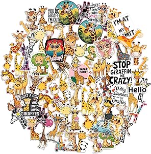 Amazon.com: 50Pcs Giraffe Stickers for Water Bottle & Scrapbooking ...