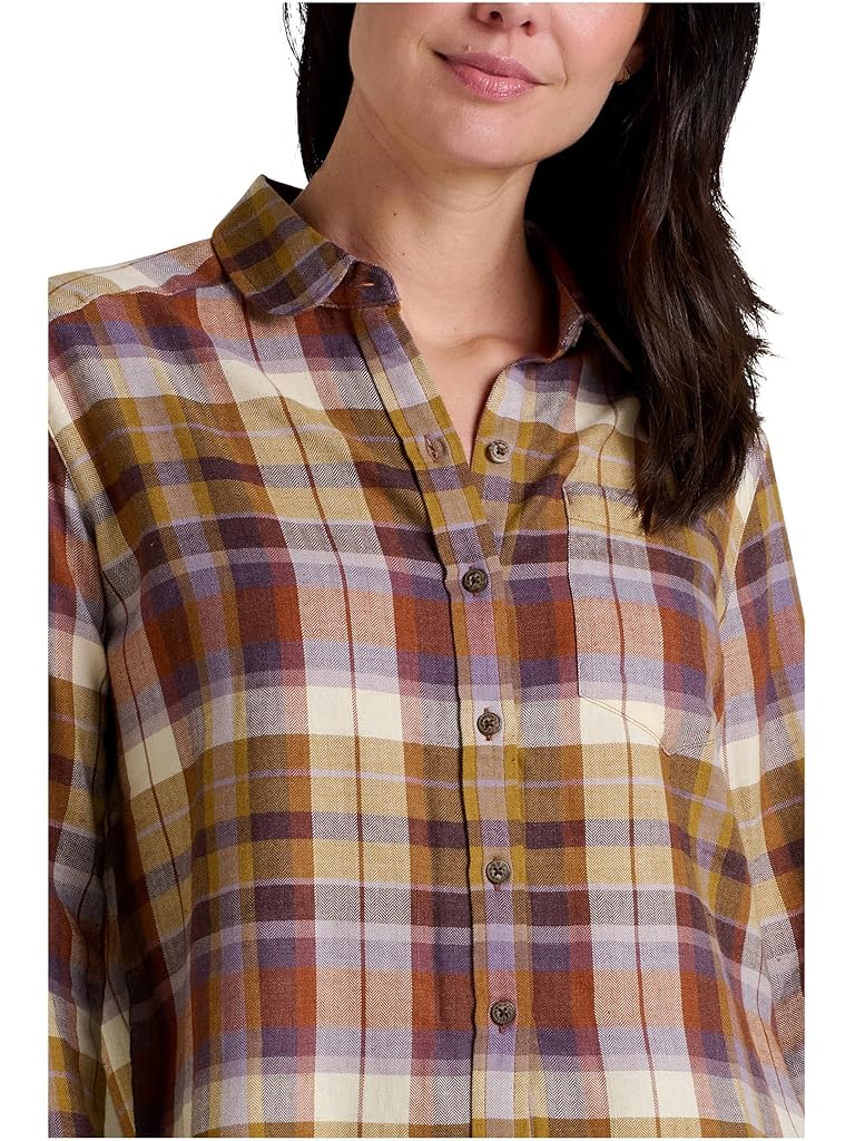 Brown Toad&Co Re-Form Flannel Boxy Long Sleeve Shirt